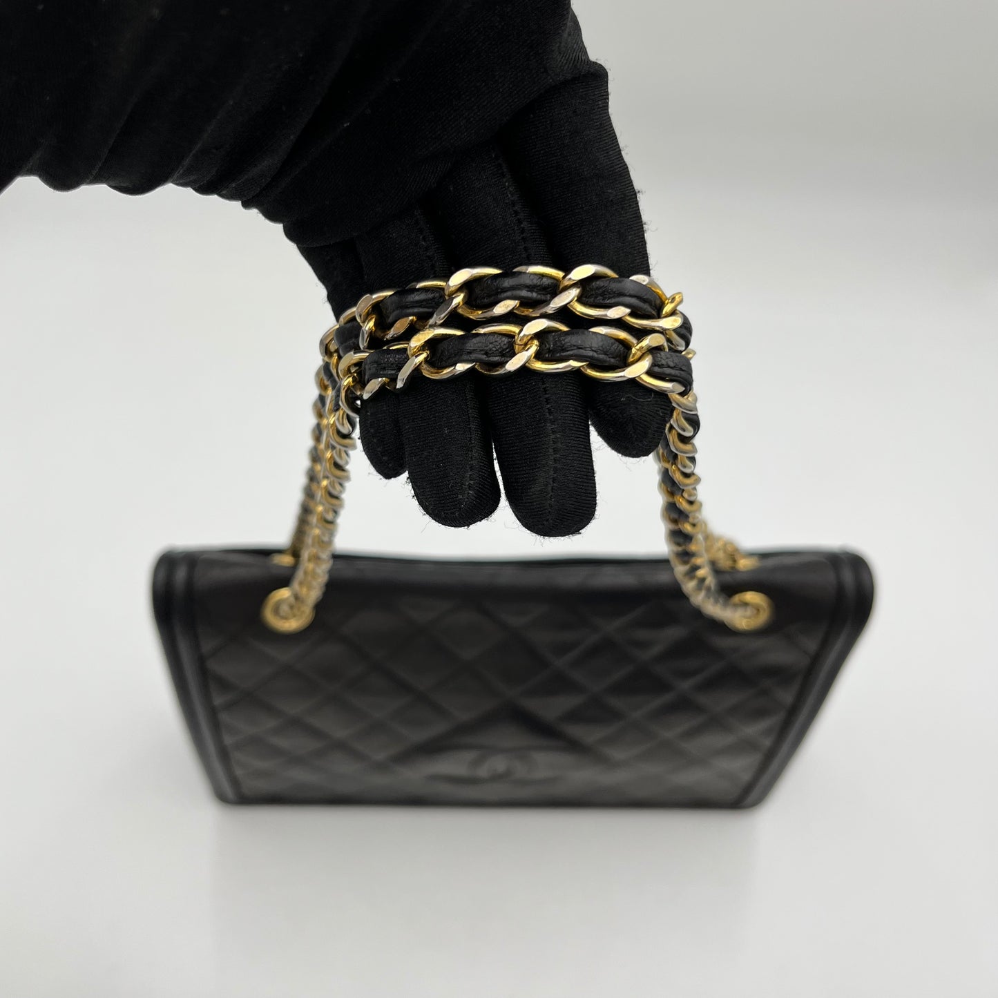 Chanel Black Matelasse Lambskin Timeless Full Flap