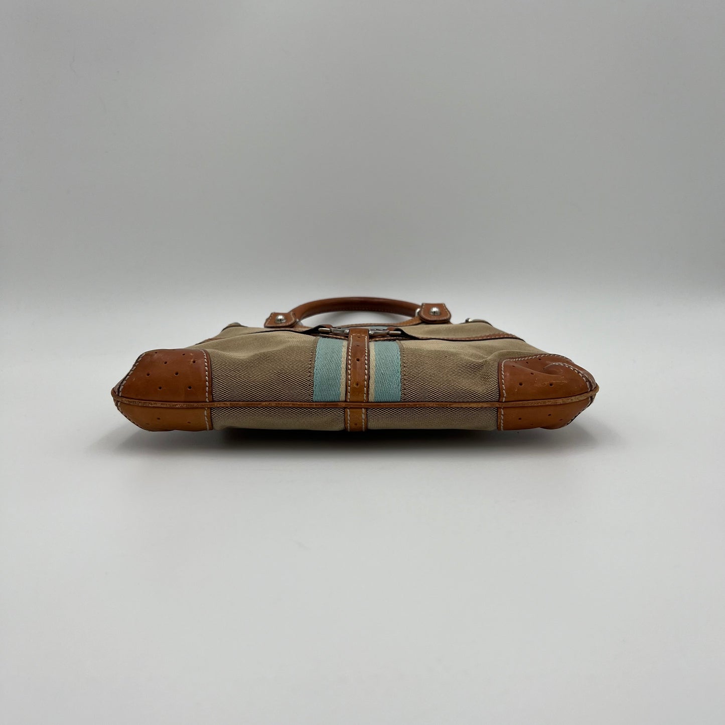 Gucci Web Canvas Reins Handbag with Long Strap