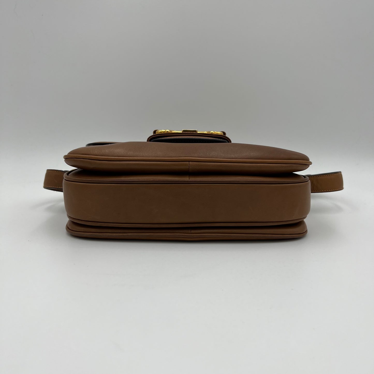 Gucci Vintage Brown Leather G Horsebit 1955 Bag
