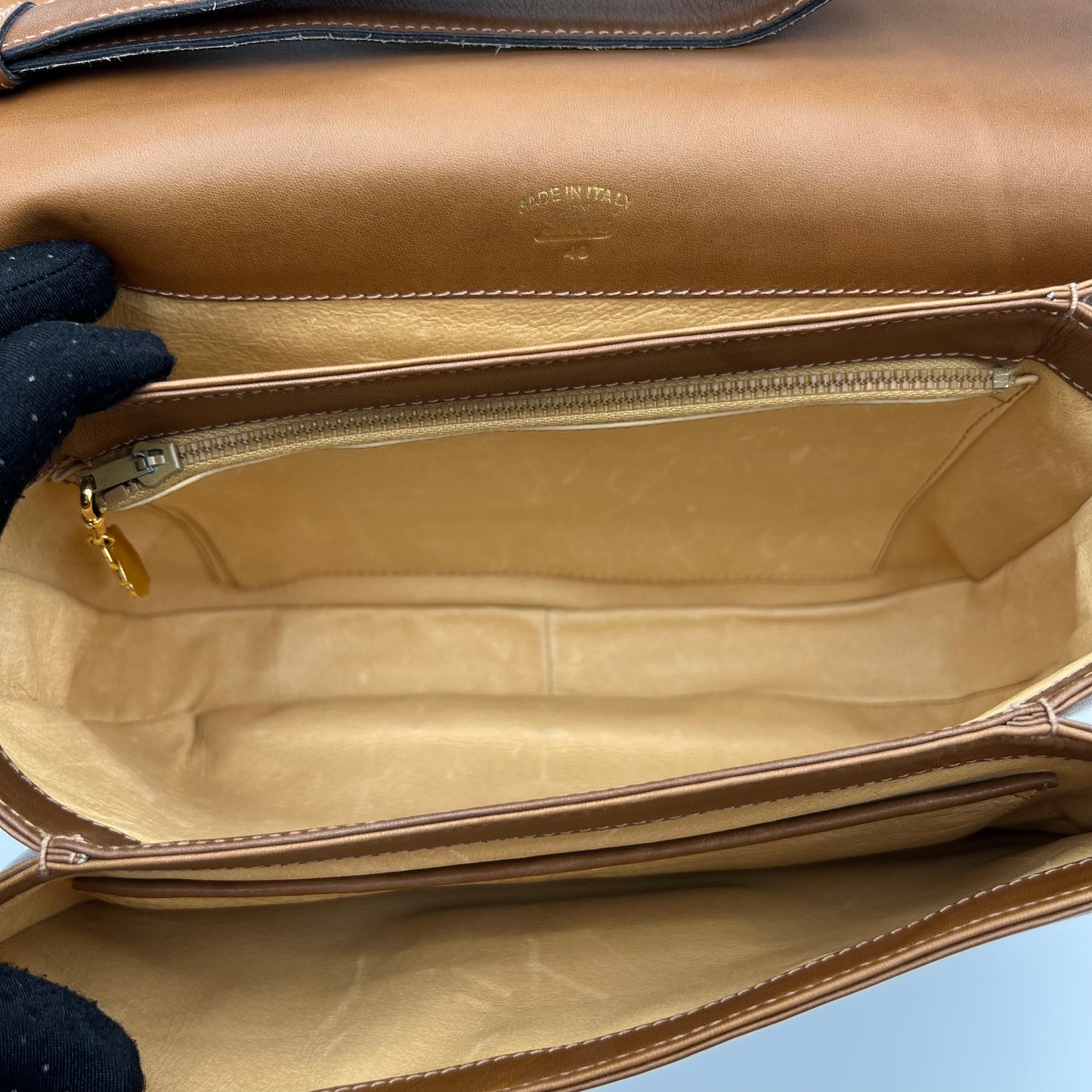 Gucci Vintage Brown Leather G Horsebit 1955 Bag
