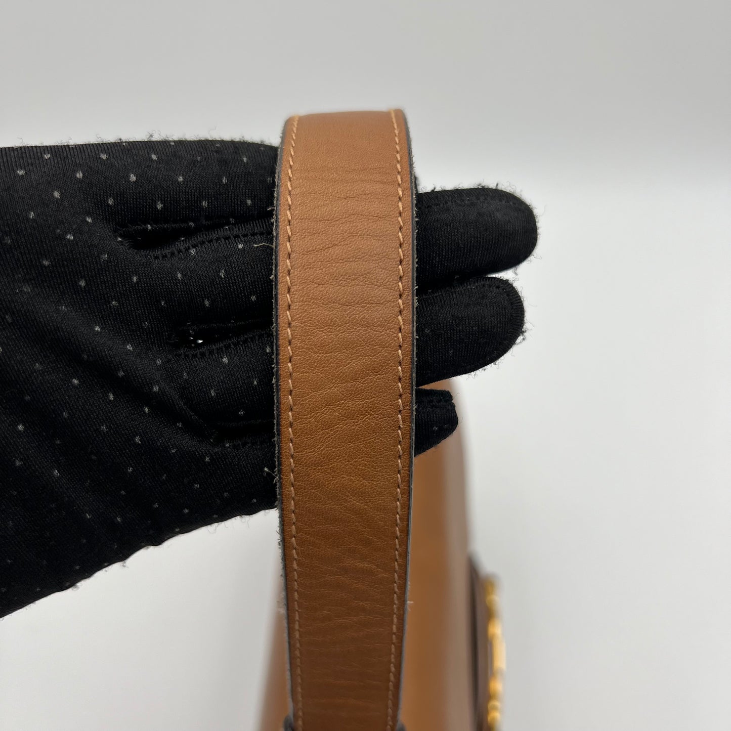 Gucci Vintage Brown Leather G Horsebit 1955 Bag