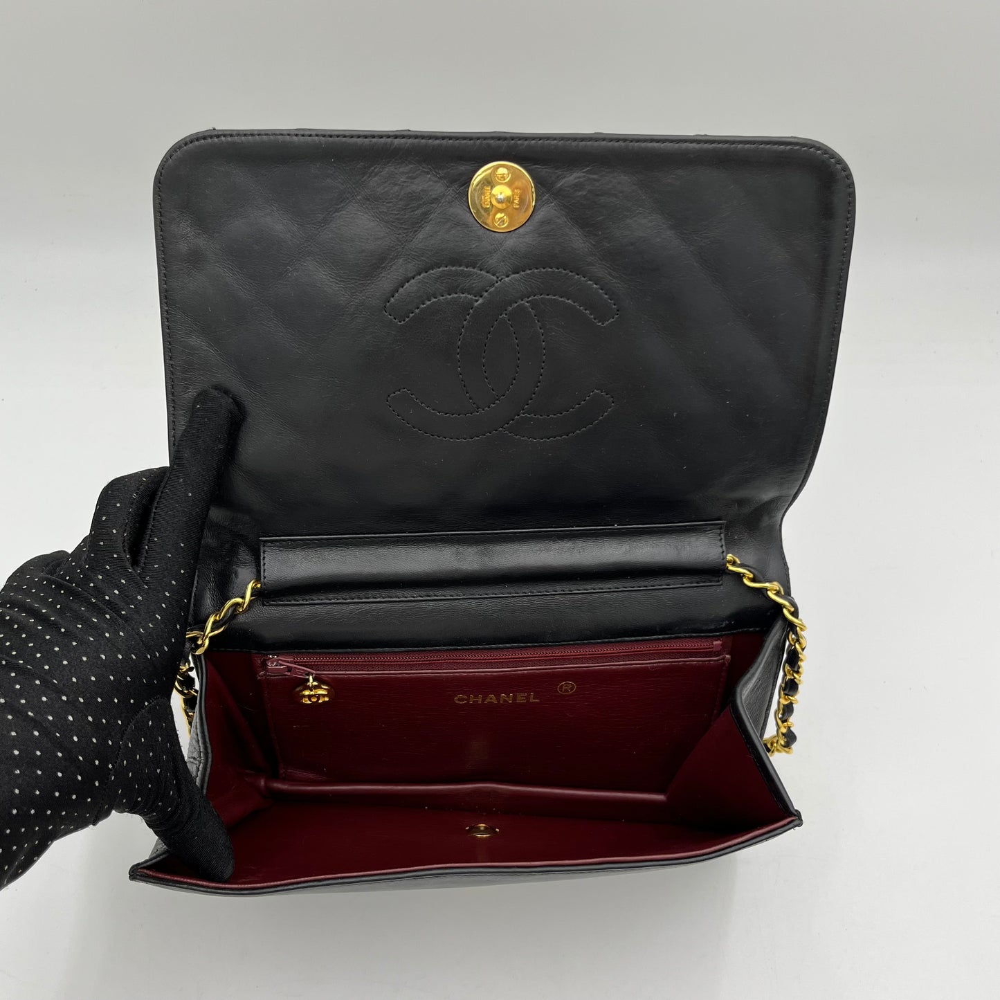 Chanel Black Quilted Lambskin Classic Full Flap Shoulder Bag