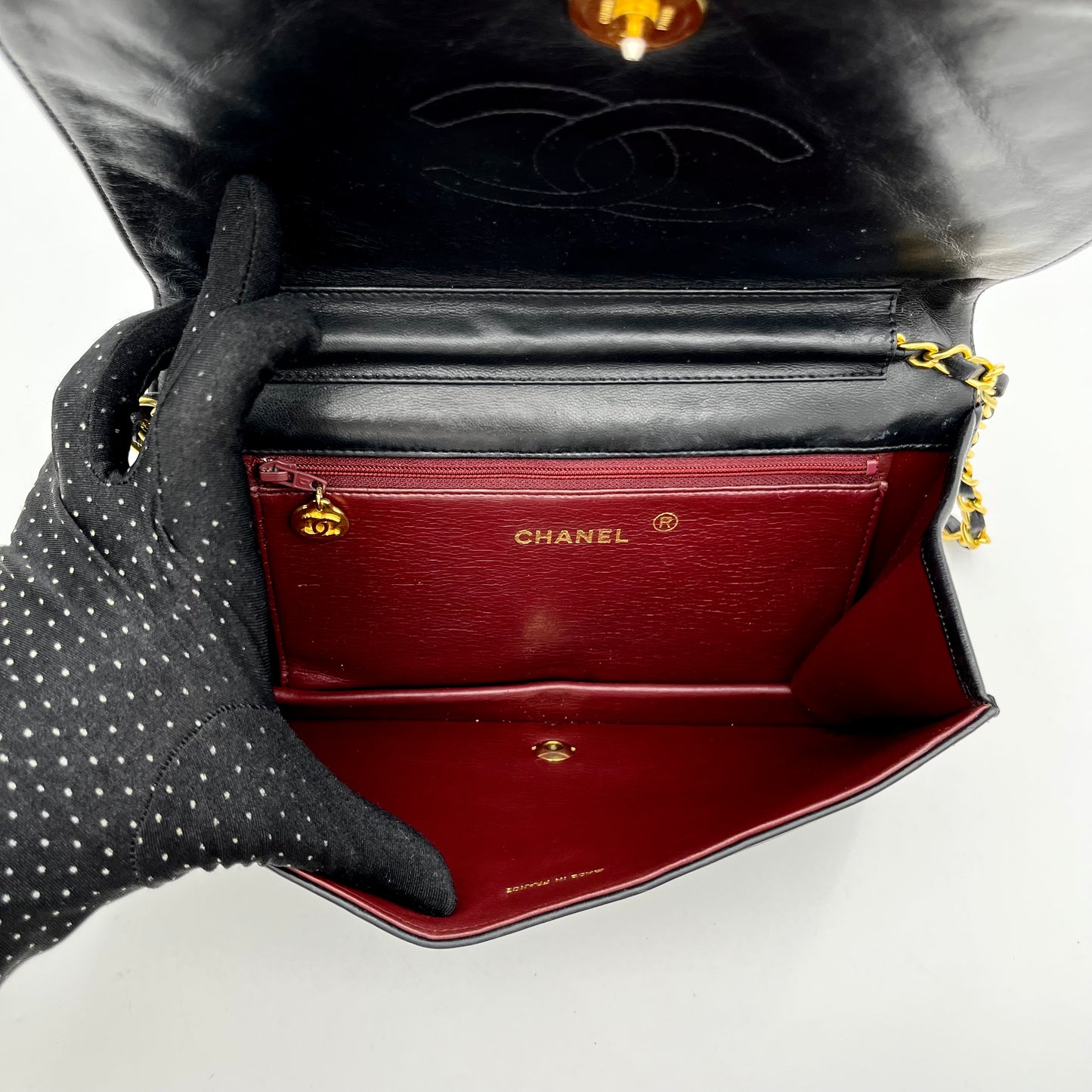 Chanel Black Quilted Lambskin Classic Full Flap Shoulder Bag