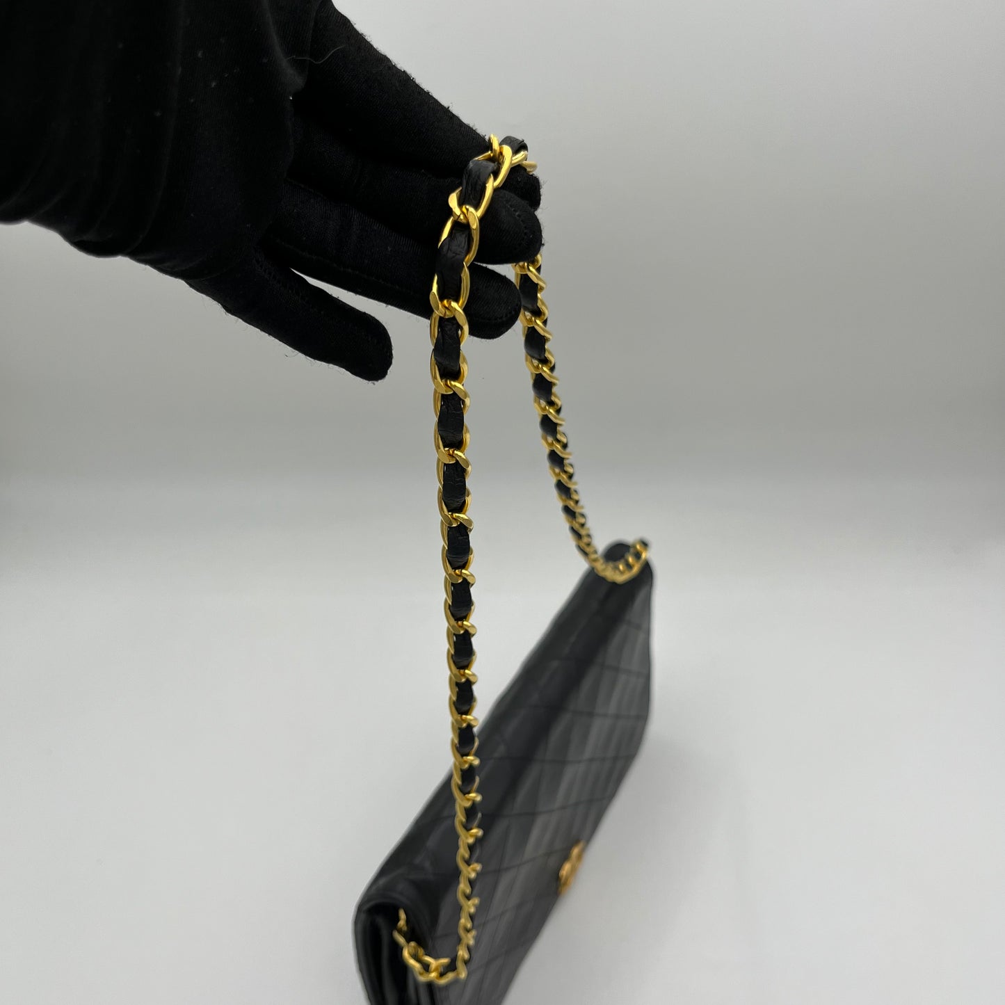 Chanel Black Quilted Lambskin Classic Full Flap Shoulder Bag