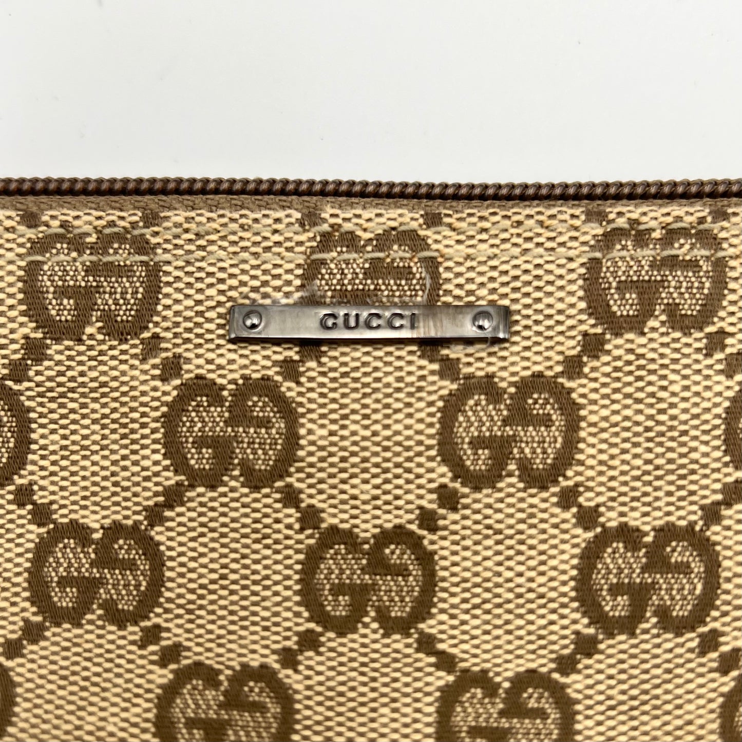 Gucci Brown Monogram Canvas Pink Sherryline Boat Pochette