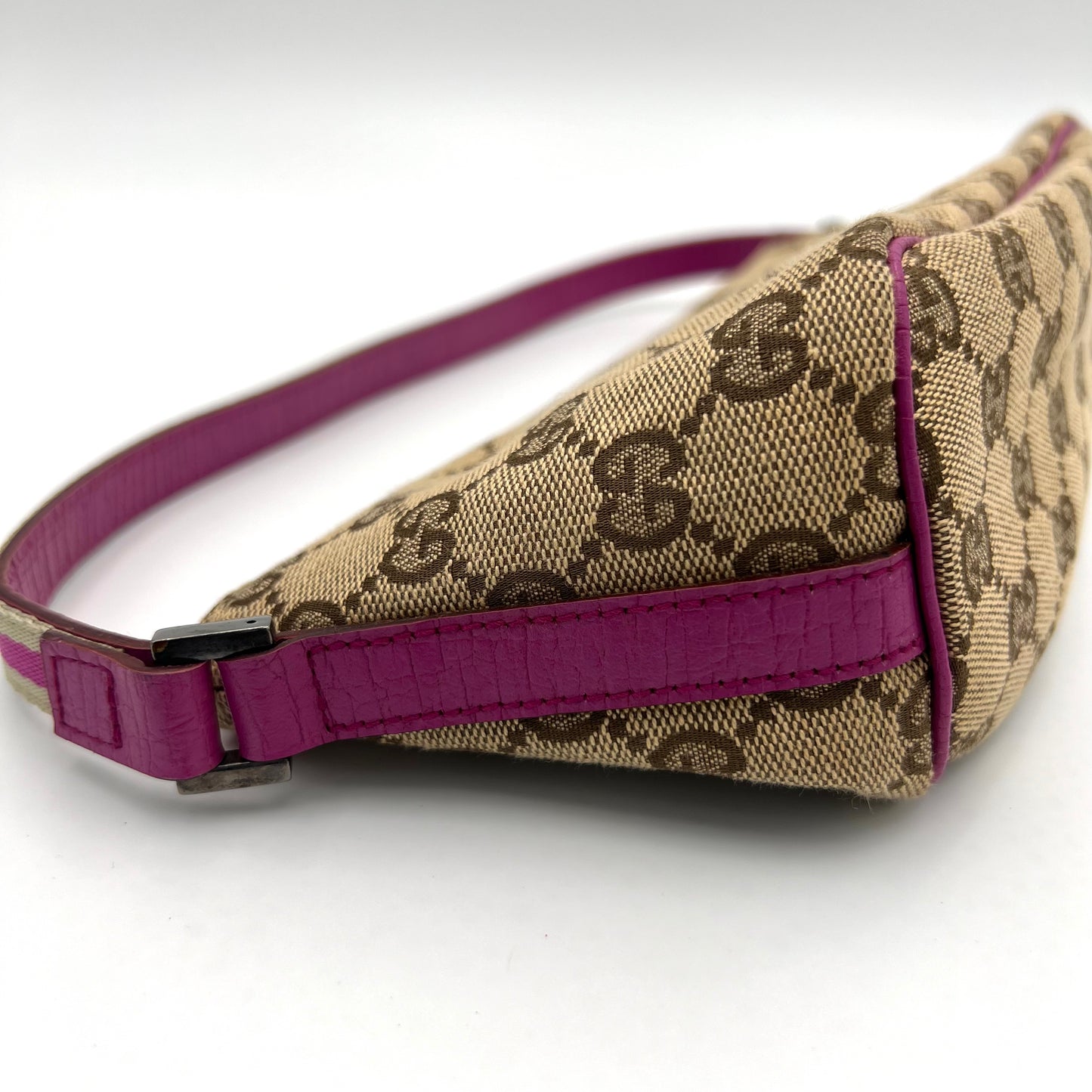 Gucci Brown Monogram Canvas Pink Sherryline Boat Pochette
