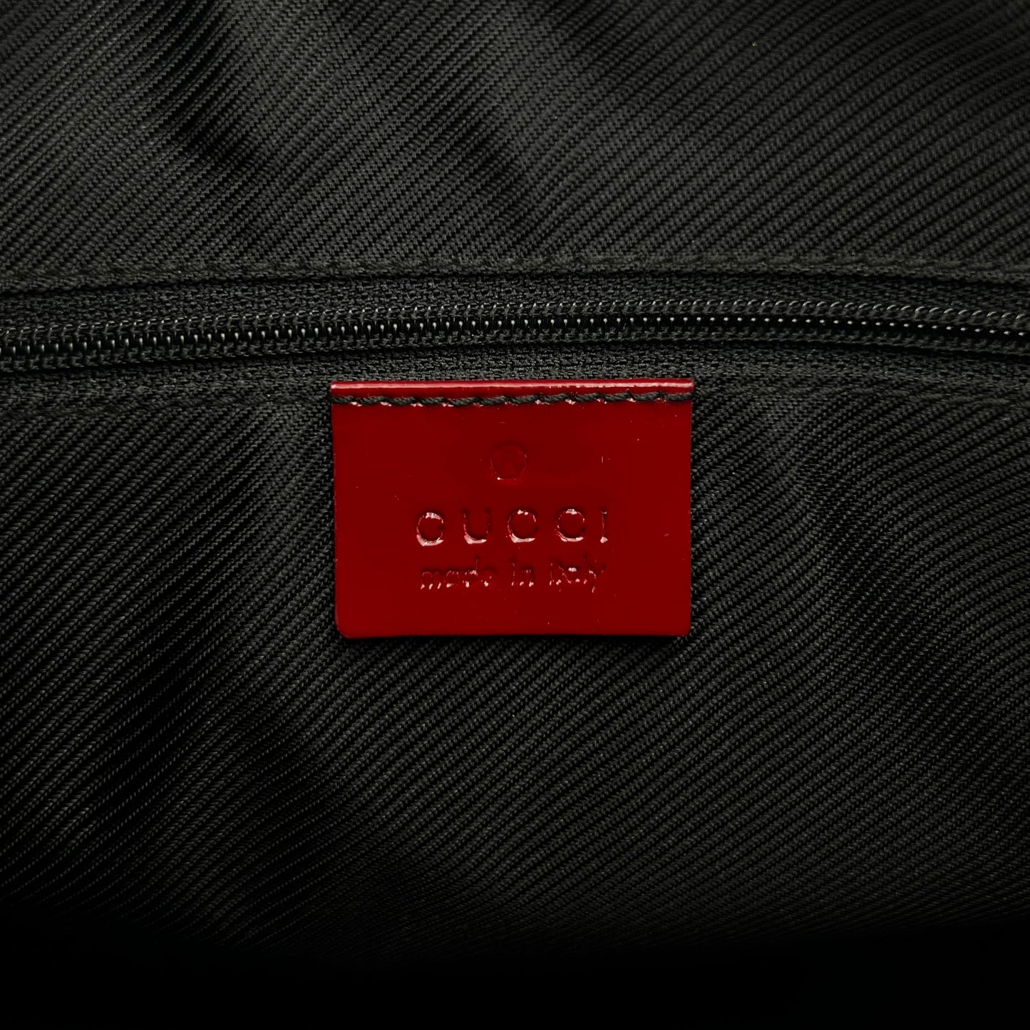 Gucci Red Monogram Canvas and Patent Leather Handbag