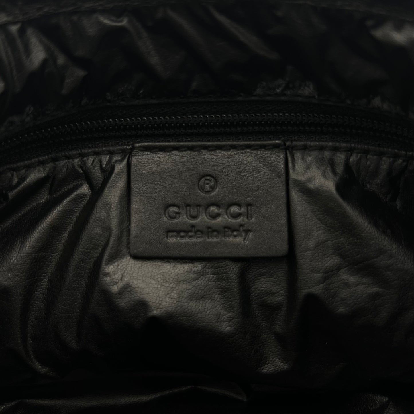 Gucci Black Monogram Canvas White Stripe Jackie Bag