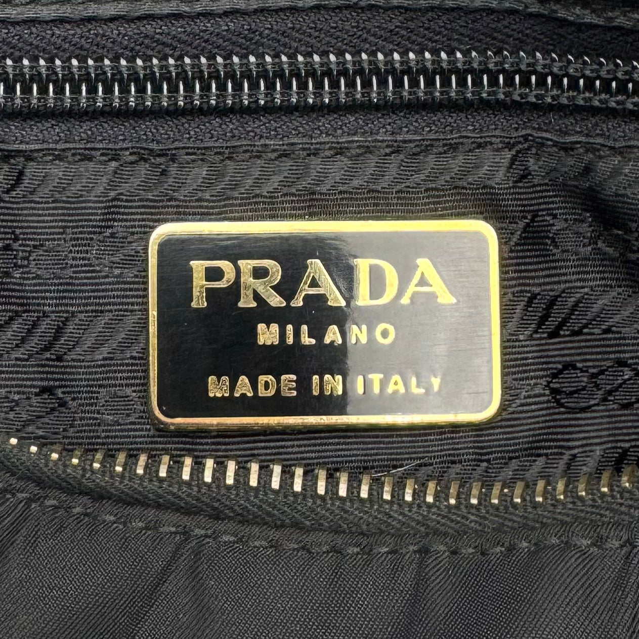 Prada Black Nylon Chain Mini Boston