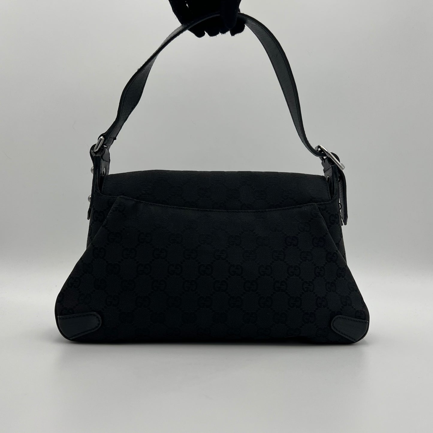 Gucci Monogram Canvas and Leather Horsebit 1955 Chain Shoulder Bag