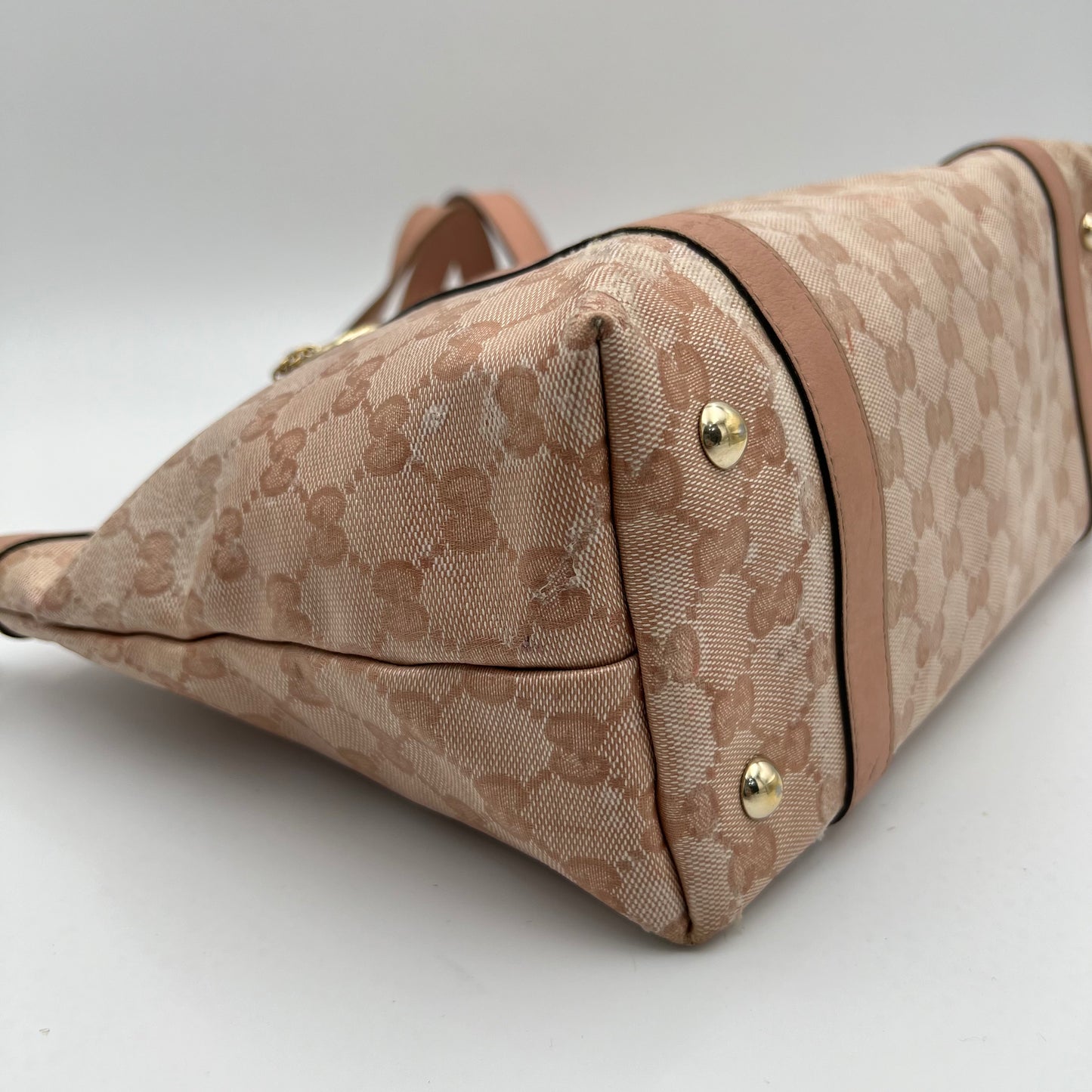 Gucci Pink Monogram Coated Canvas Tote