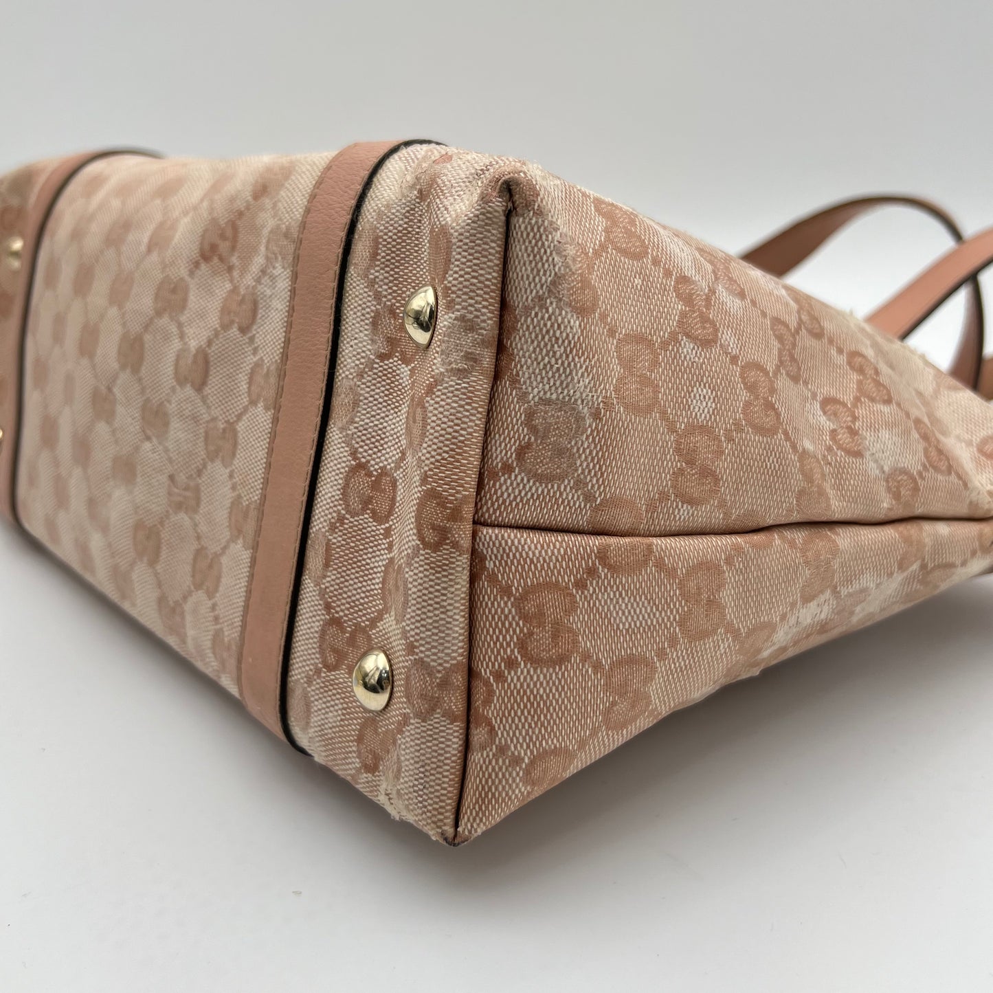 Gucci Pink Monogram Coated Canvas Tote