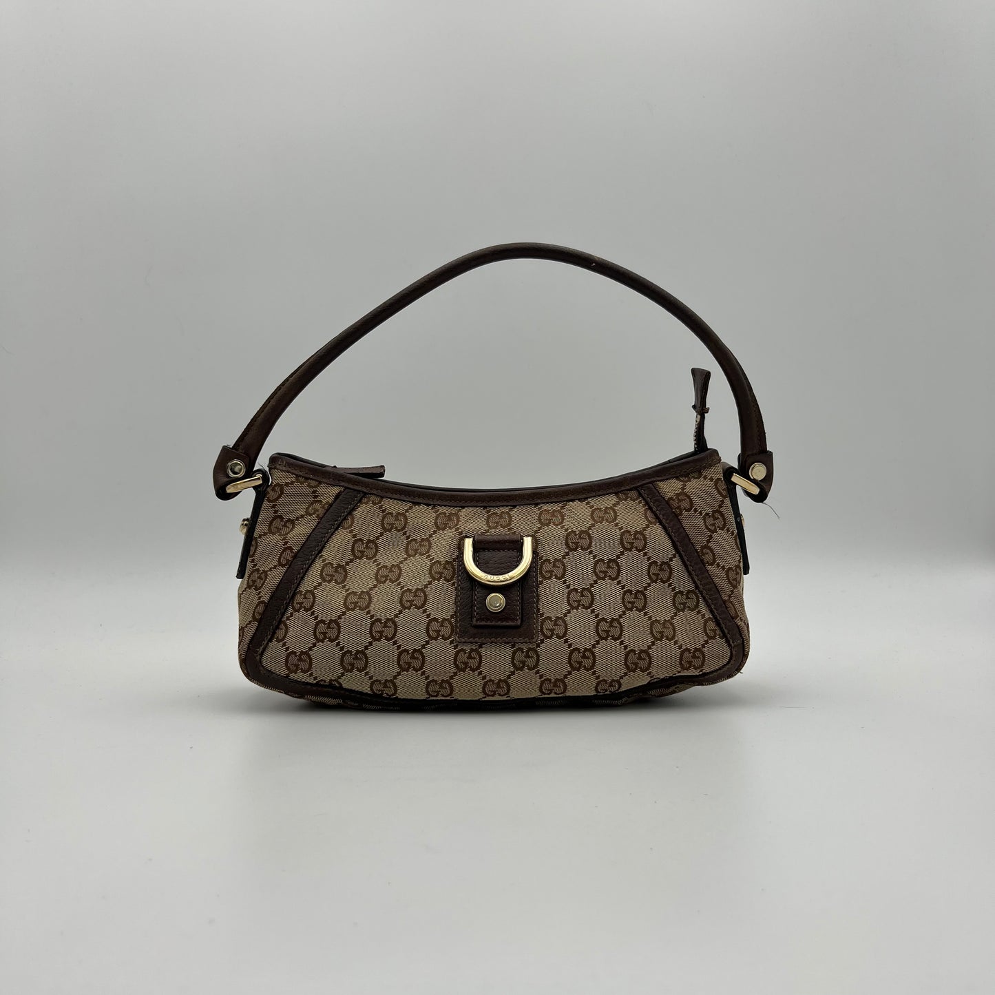 Gucci Brown Monogram Canvas Abbey D-Ring Pochette