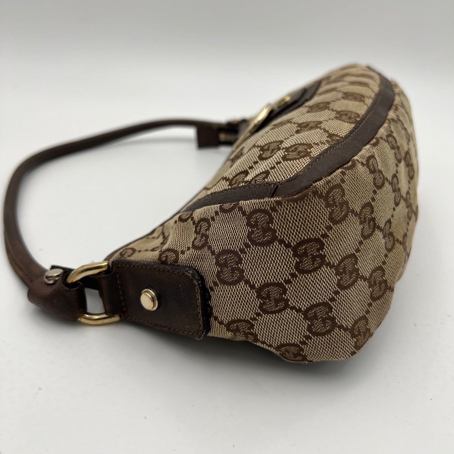 Gucci Brown Monogram Canvas Abbey D-Ring Pochette
