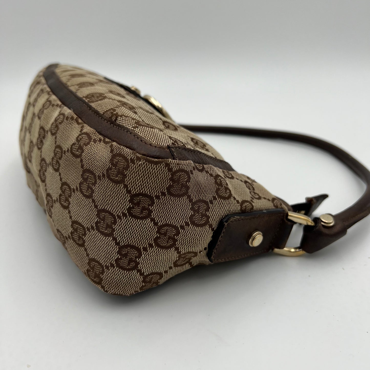 Gucci Brown Monogram Canvas Abbey D-Ring Pochette