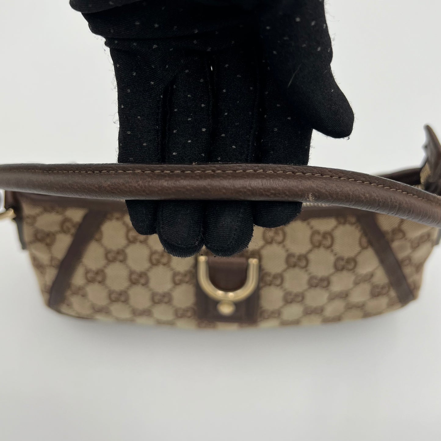Gucci Brown Monogram Canvas Abbey D-Ring Pochette