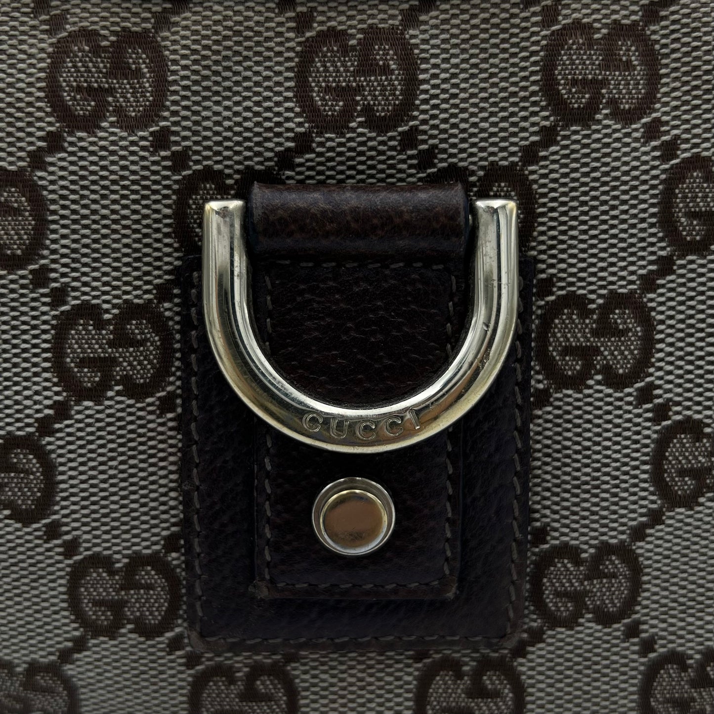 Gucci Brown Monogram Canvas Abbey D-Ring Pochette