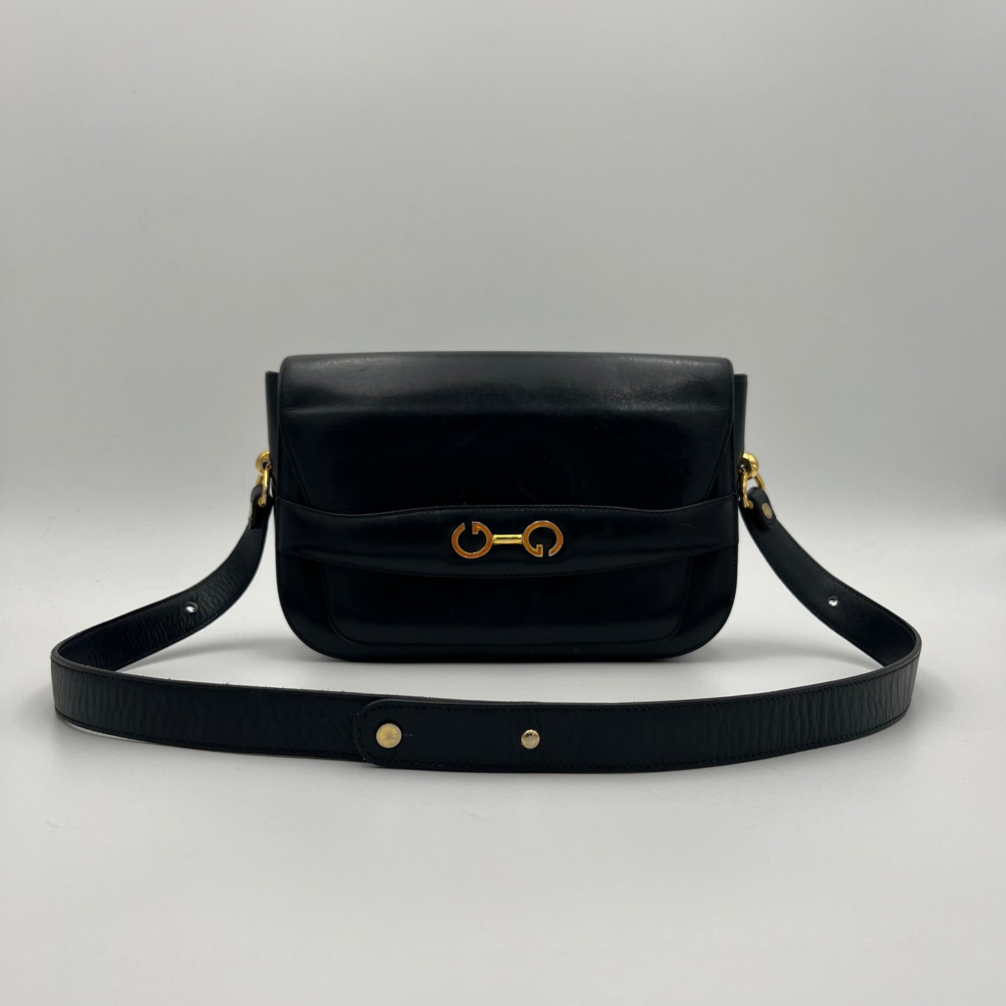 Gucci 1970s Monogram Suede Flap Shoulder Bag