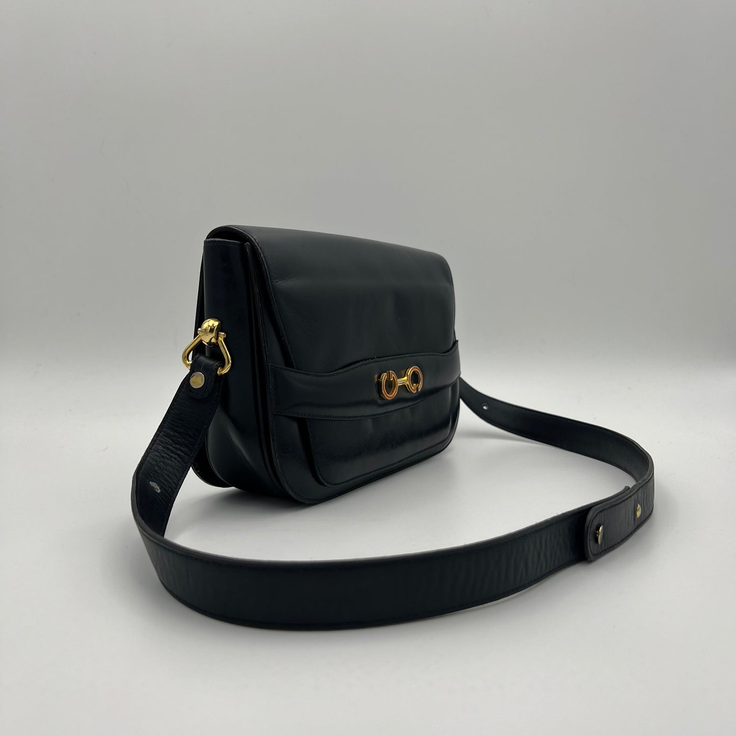 Gucci 1970s Monogram Suede Flap Shoulder Bag