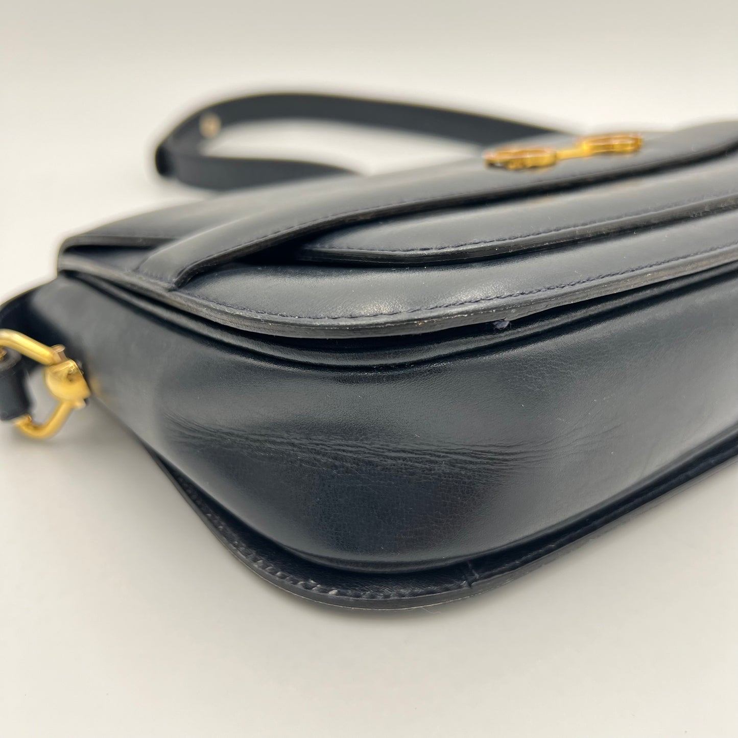 Gucci 1970s Monogram Suede Flap Shoulder Bag