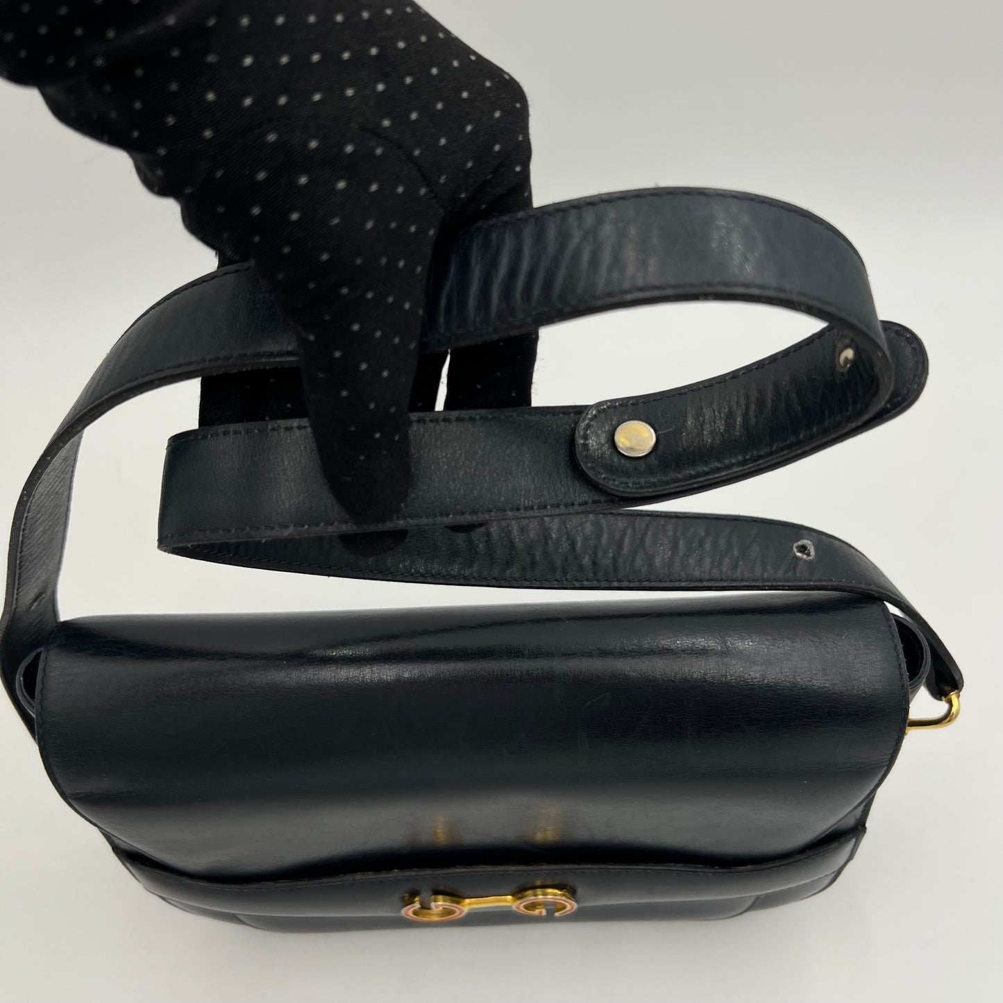 Gucci 1970s Monogram Suede Flap Shoulder Bag