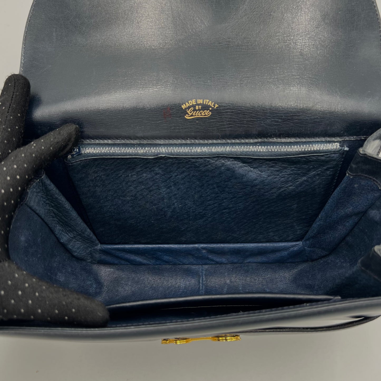 Gucci 1970s Monogram Suede Flap Shoulder Bag