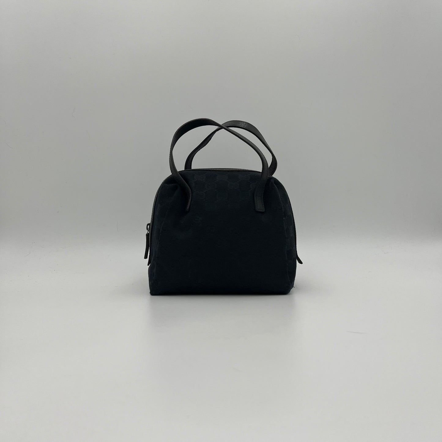 Gucci Black Monogram Canvas and Leather Tofu Handbag