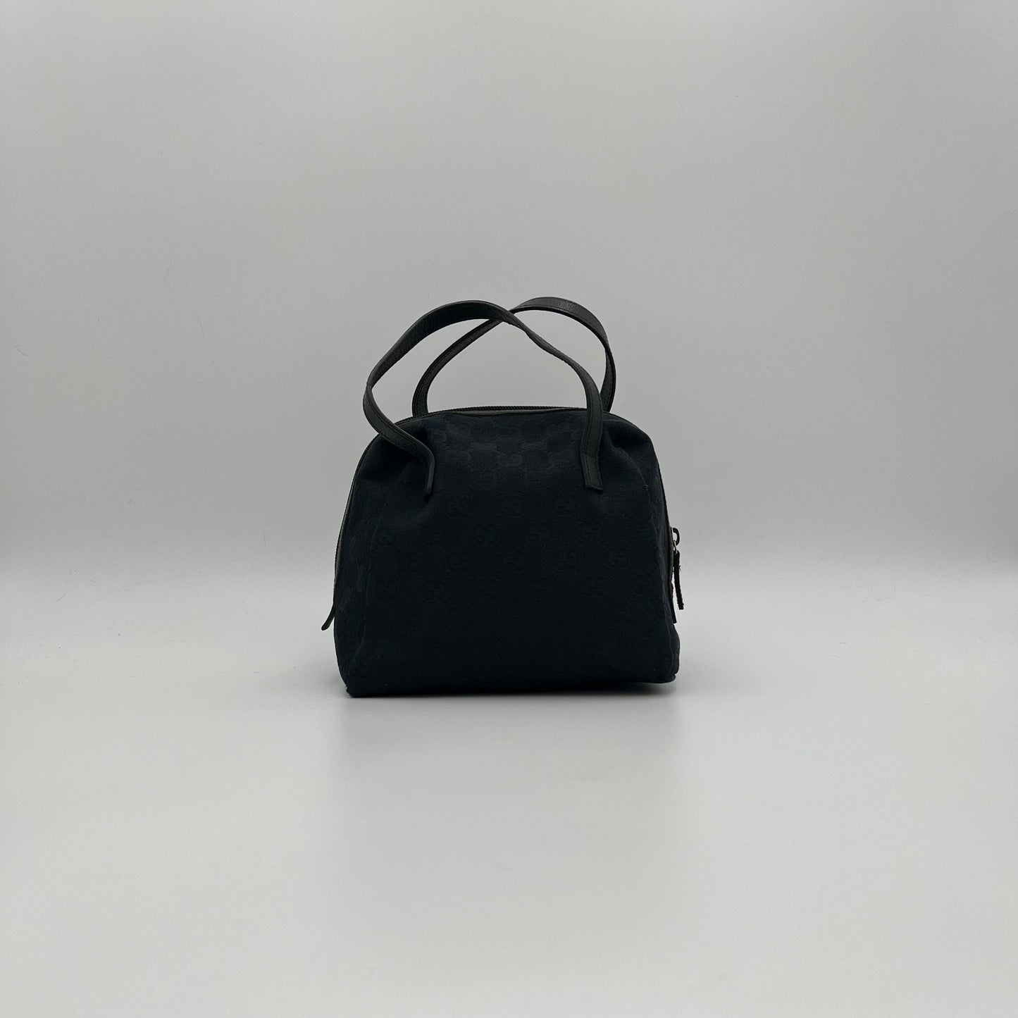 Gucci Black Monogram Canvas and Leather Tofu Handbag