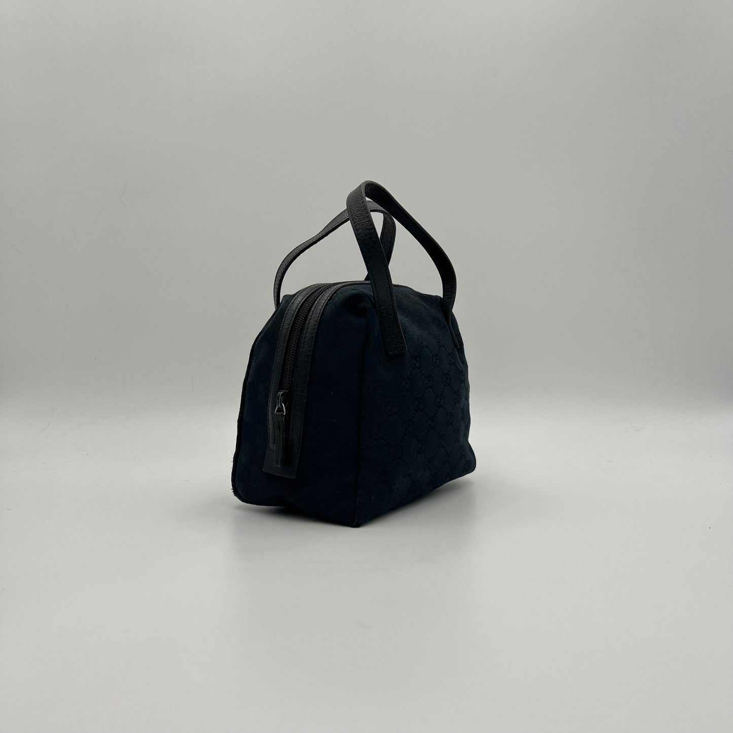 Gucci Black Monogram Canvas and Leather Tofu Handbag