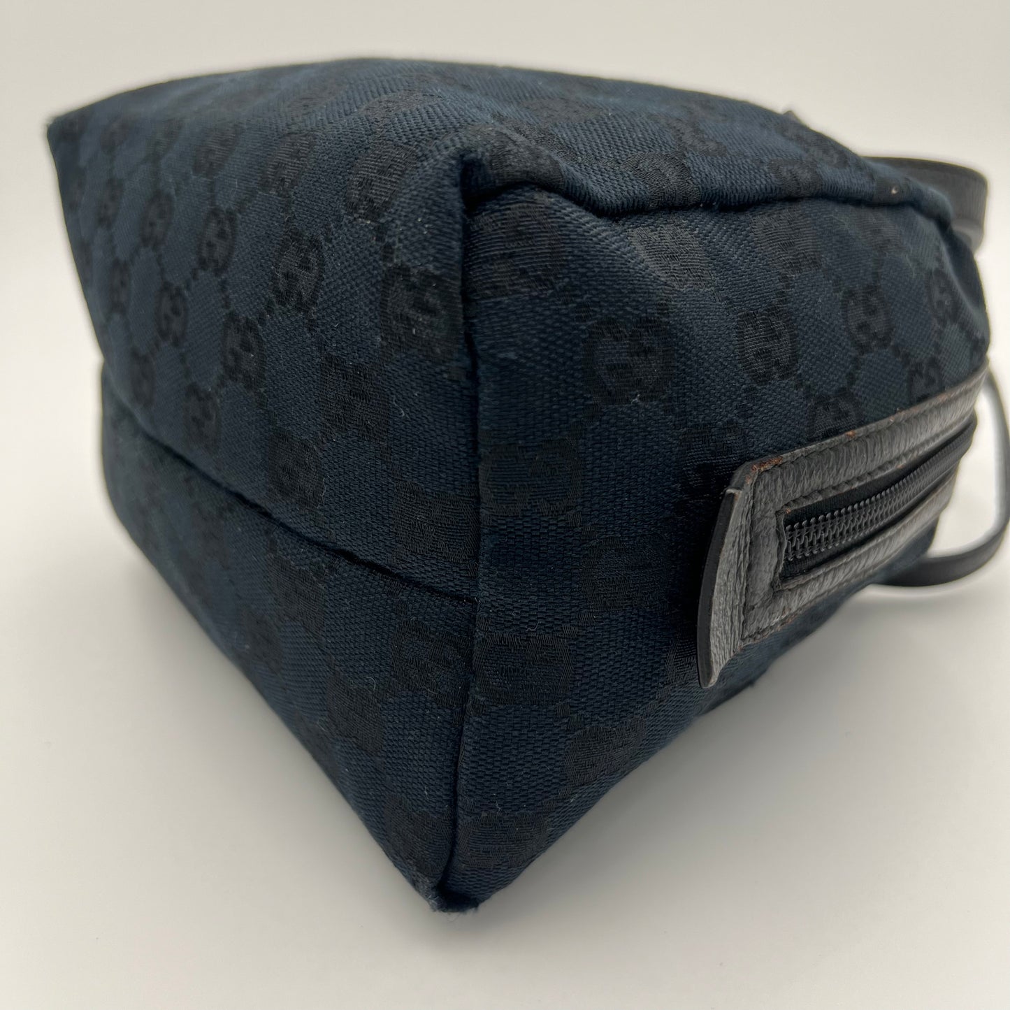Gucci Black Monogram Canvas and Leather Tofu Handbag
