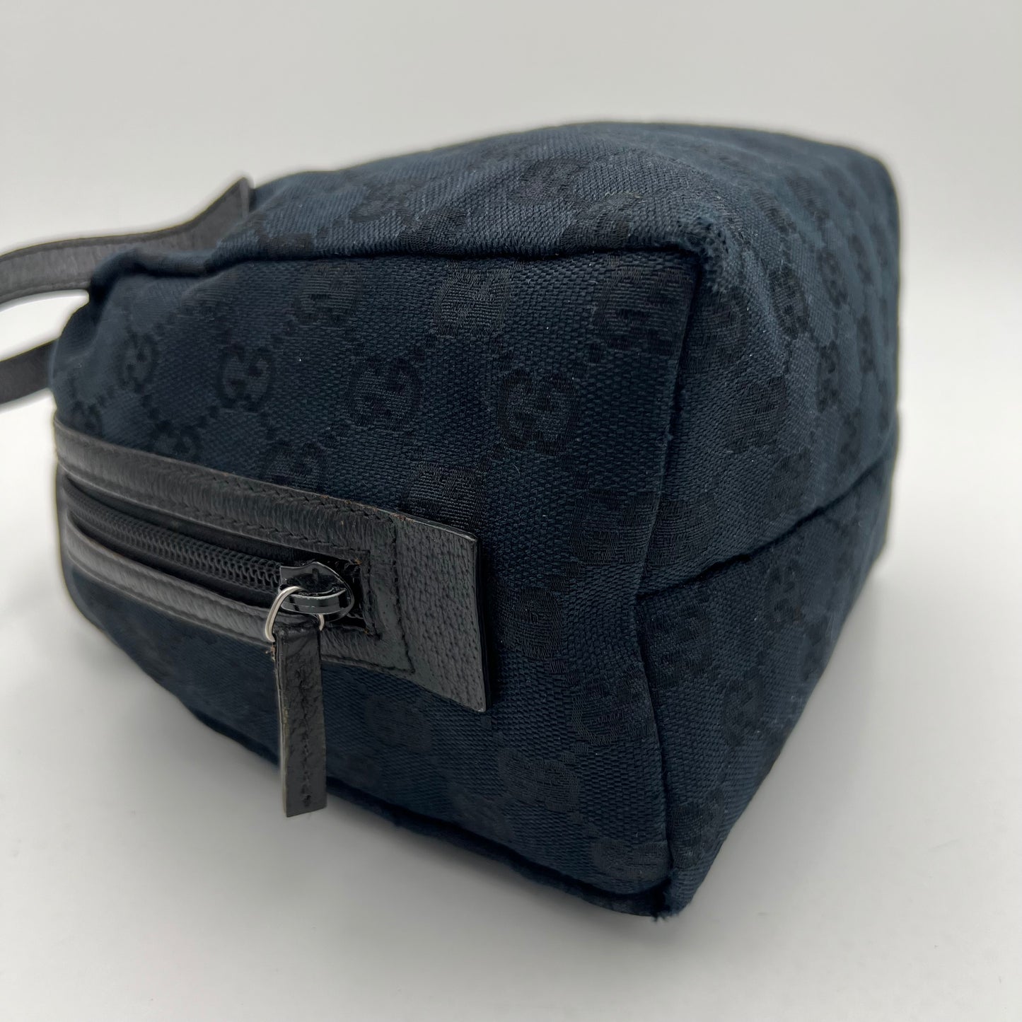 Gucci Black Monogram Canvas and Leather Tofu Handbag