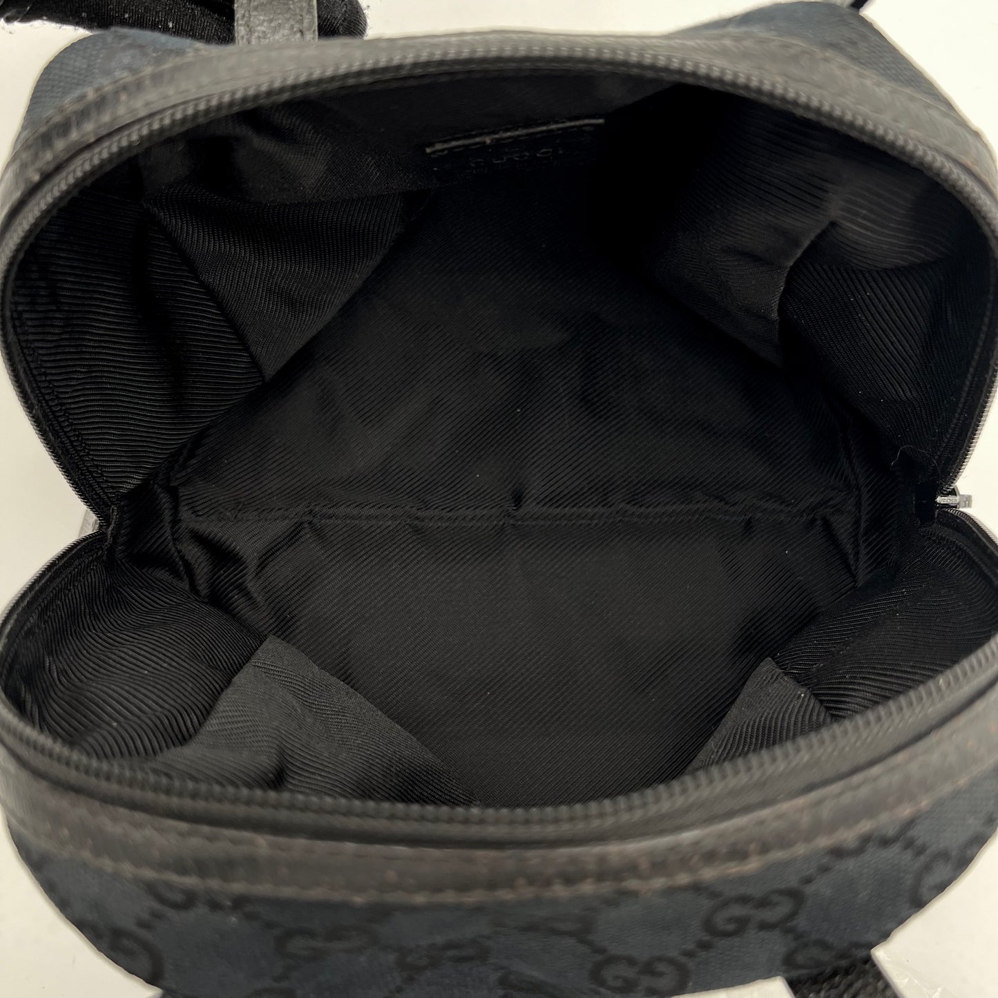 Gucci Black Monogram Canvas and Leather Tofu Handbag