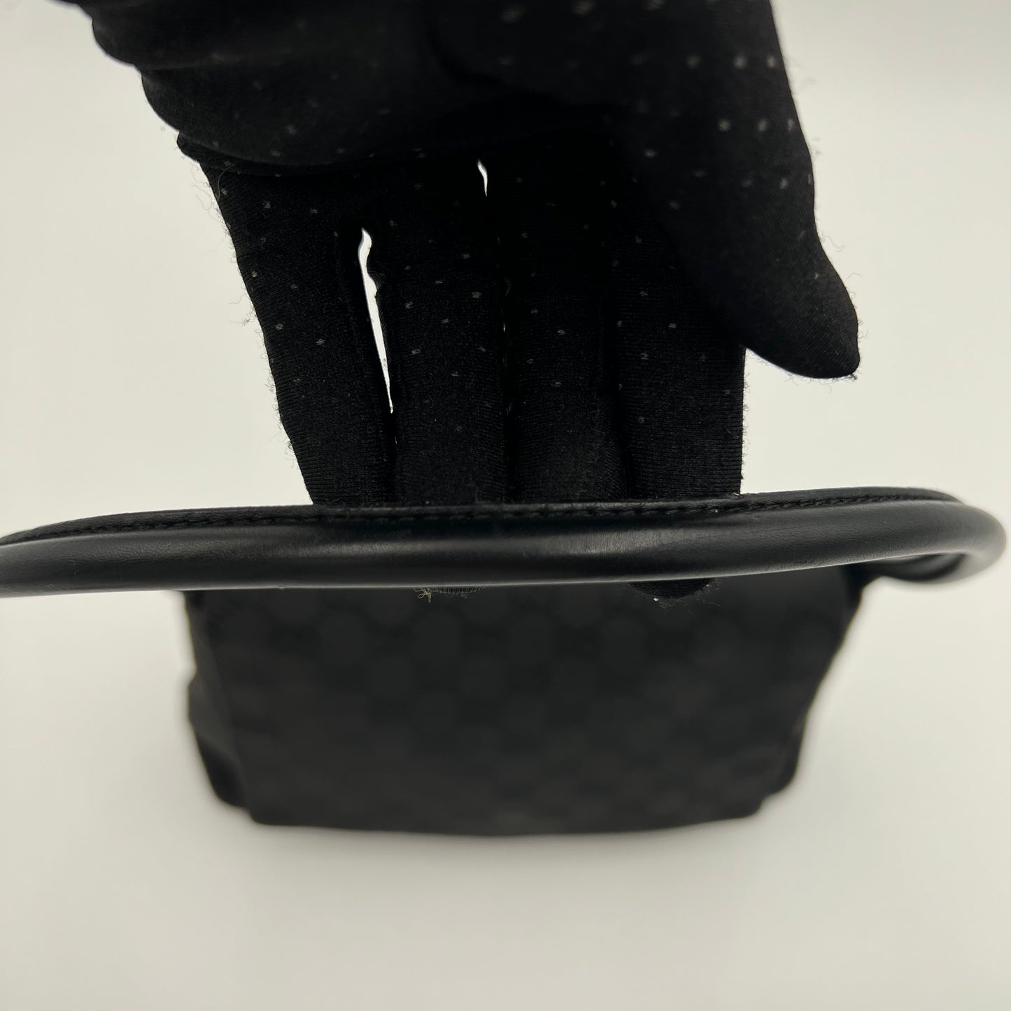 Gucci Black Monogram Canvas Flap Shoulder Bag