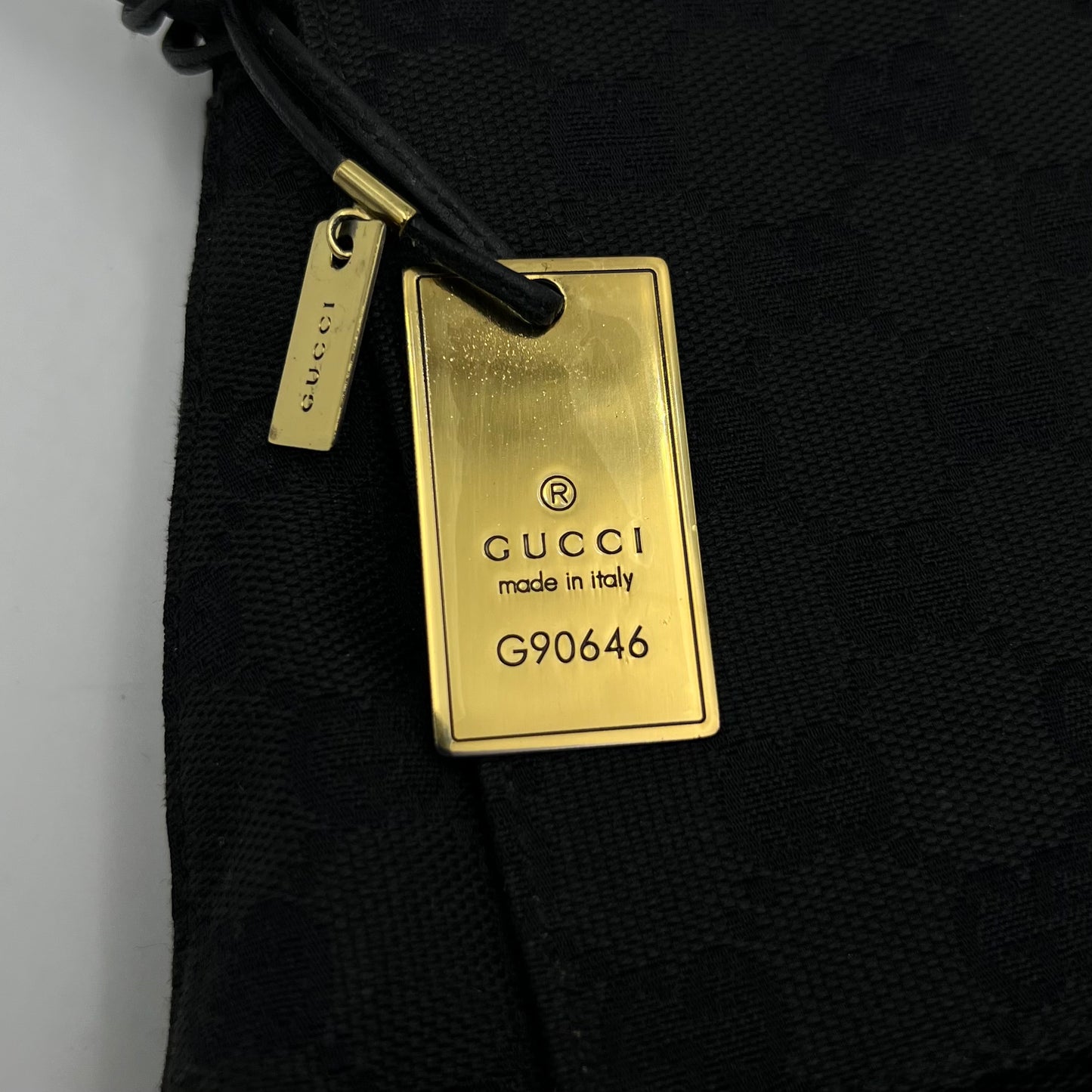 Gucci Black Monogram Canvas Flap Shoulder Bag