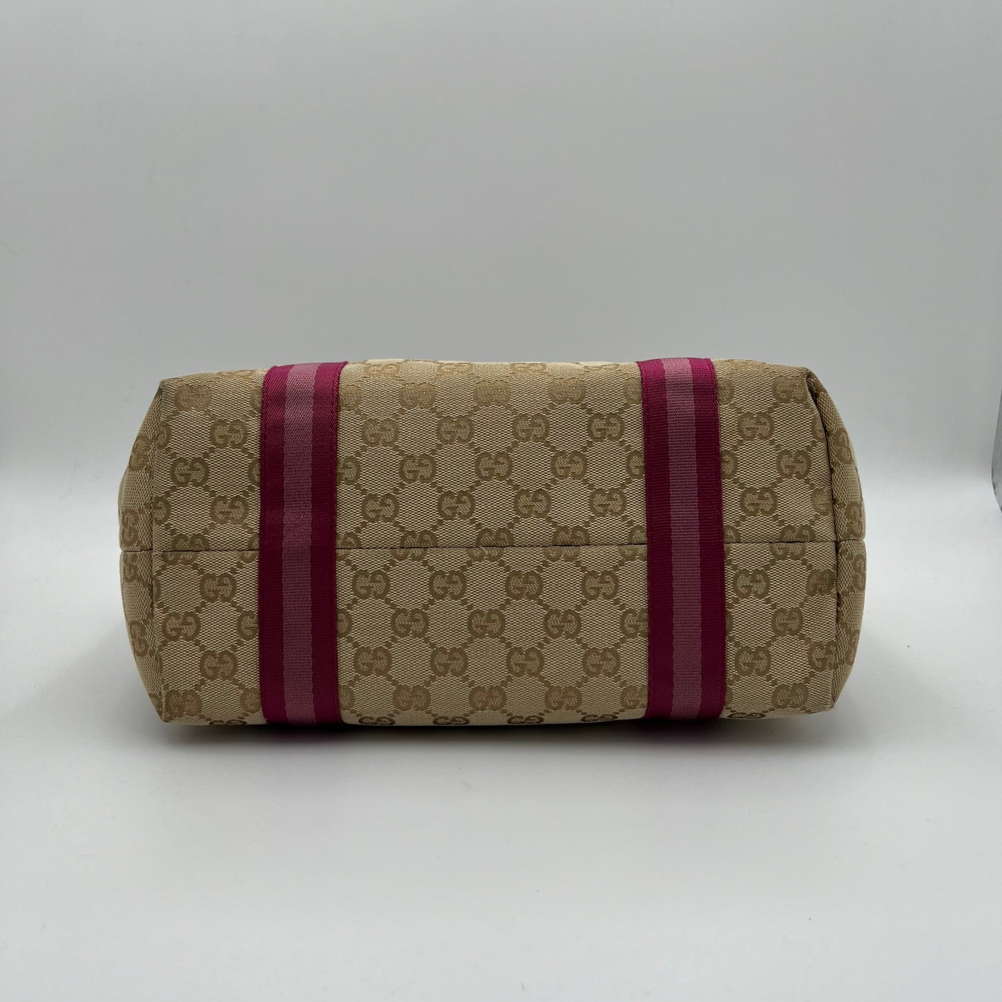 Gucci Beige Monogram Canvas Pink Sherryline Tote