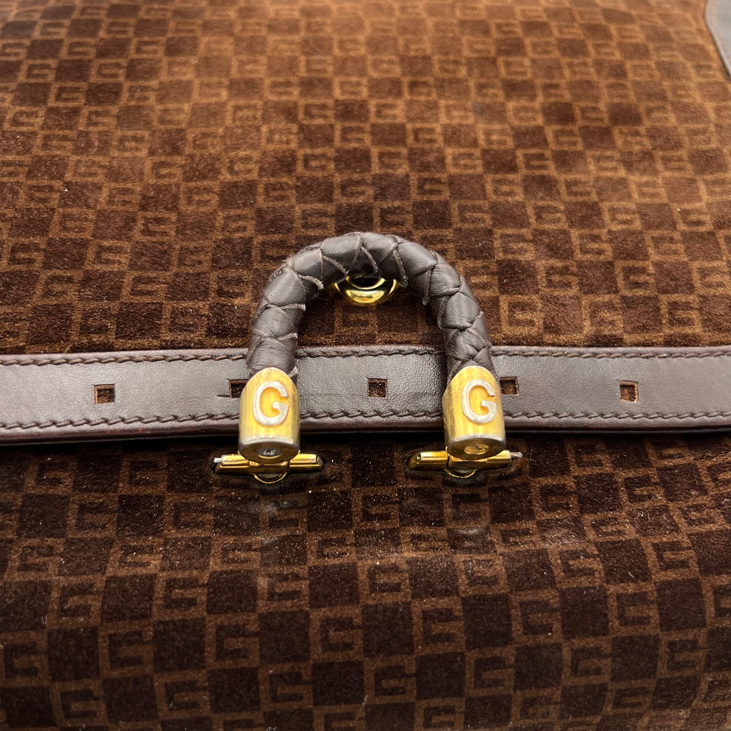 Gucci Vintage Interlocking G Horsebit 19 Leather Box Shoulder Bag