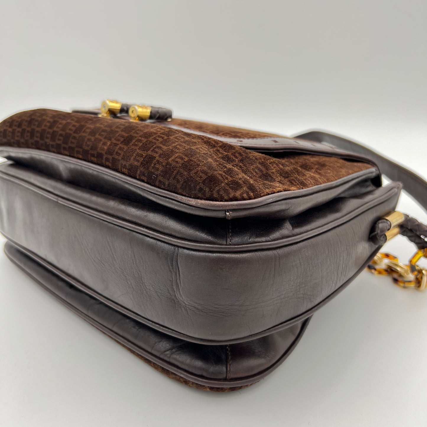 Gucci Vintage Interlocking G Horsebit 19 Leather Box Shoulder Bag