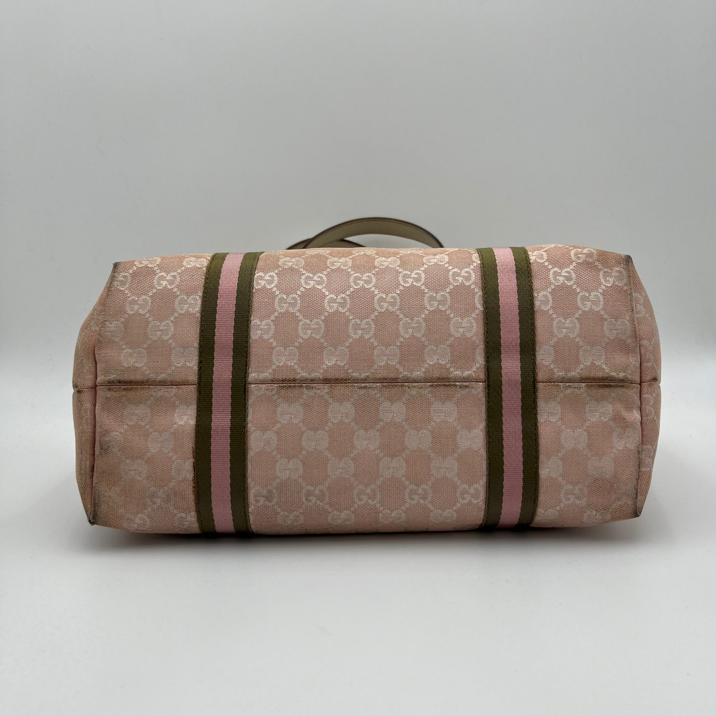 Gucci Pink Monogram Canvas Pink Green Sherryline Tote