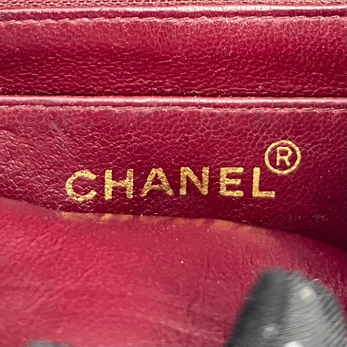 Chanel 1990s Black Lambskin Mini Square Flap Shoulder Bag 17