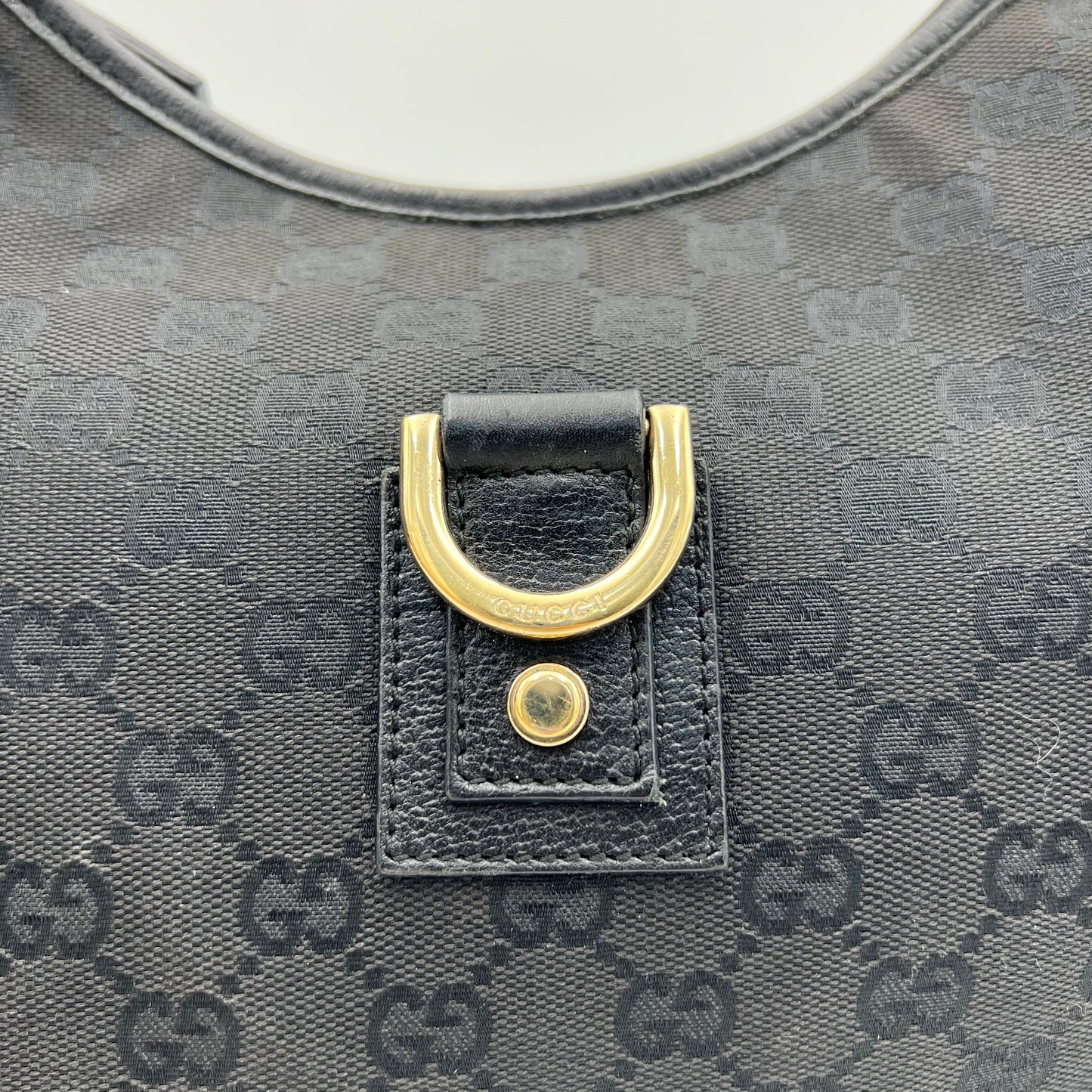 Gucci Black Monogram Canvas Abbey D-Ring Hobo Bag