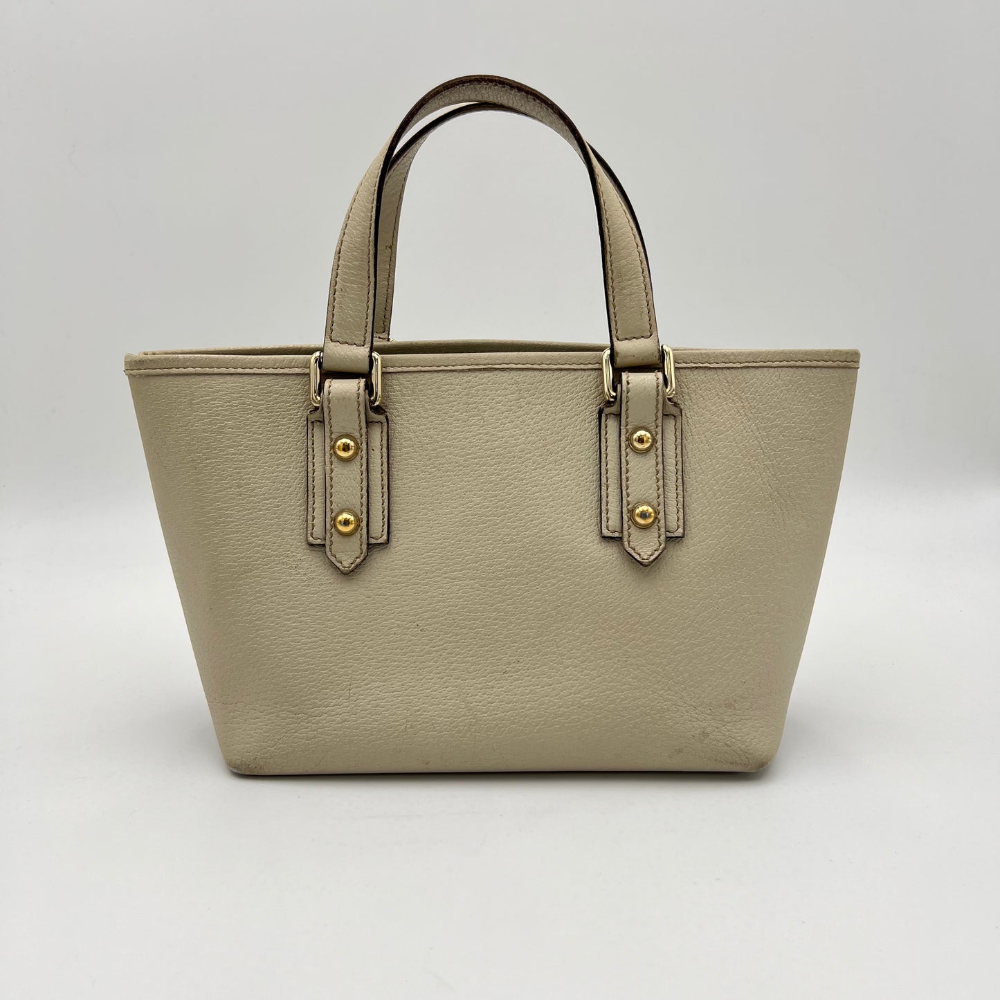 Gucci White Leather Mini Tote
