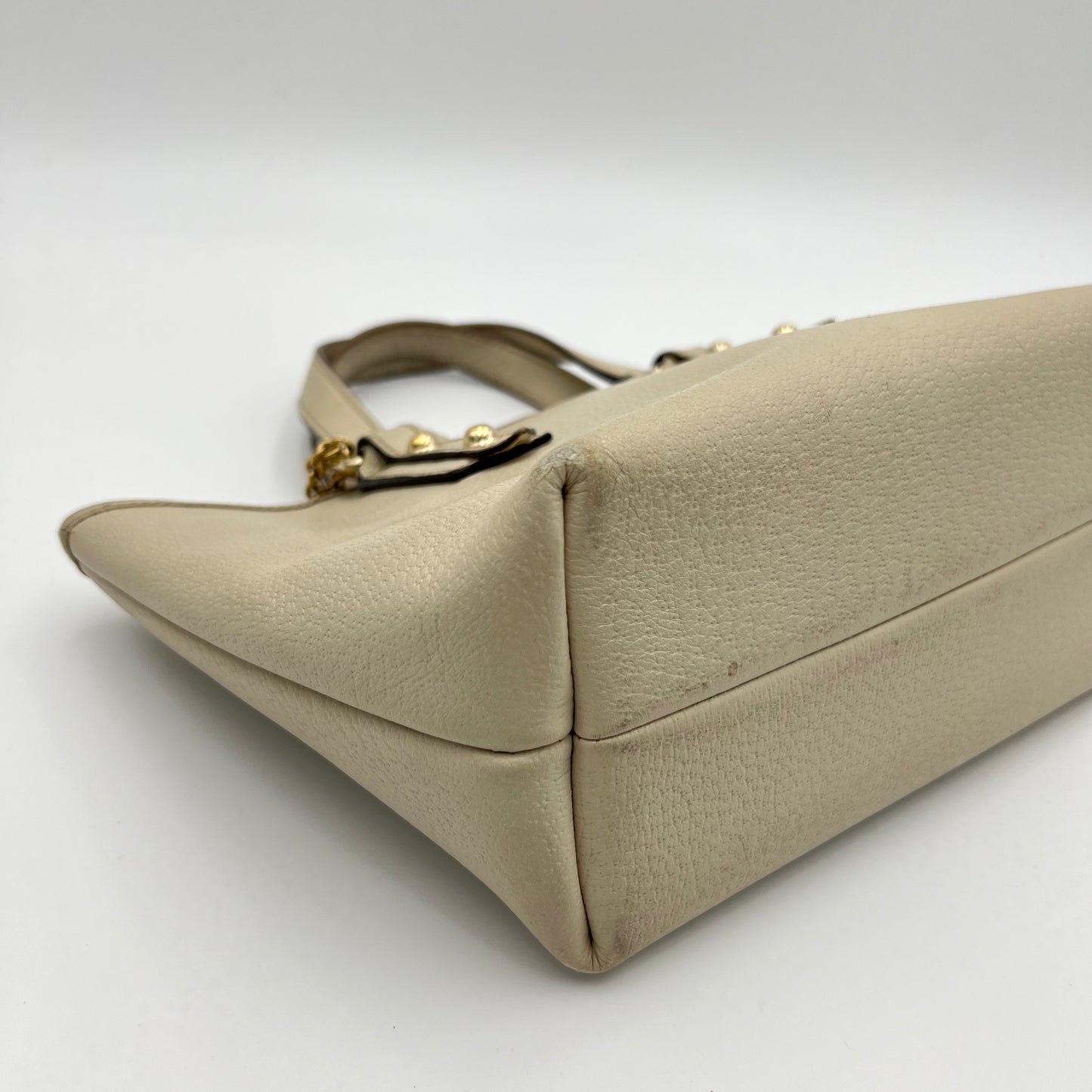 Gucci White Leather Mini Tote