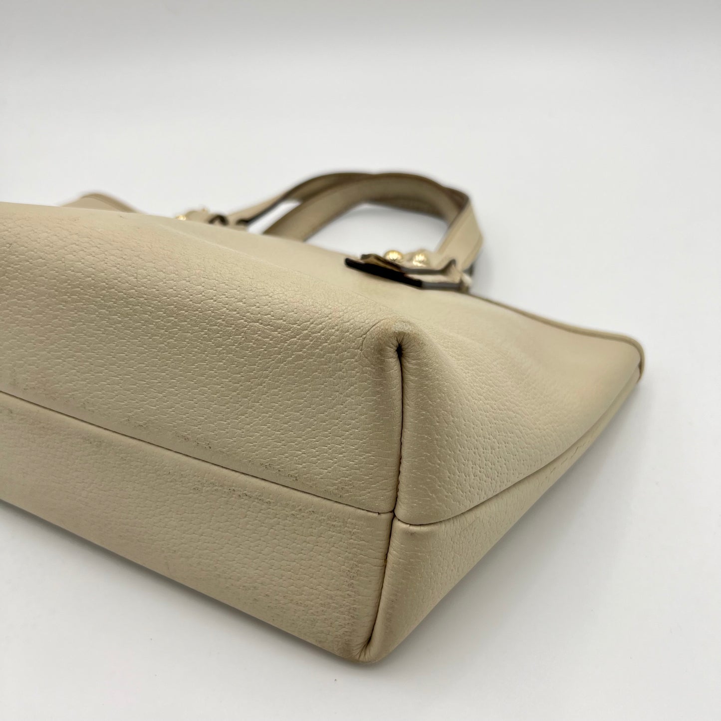 Gucci White Leather Mini Tote