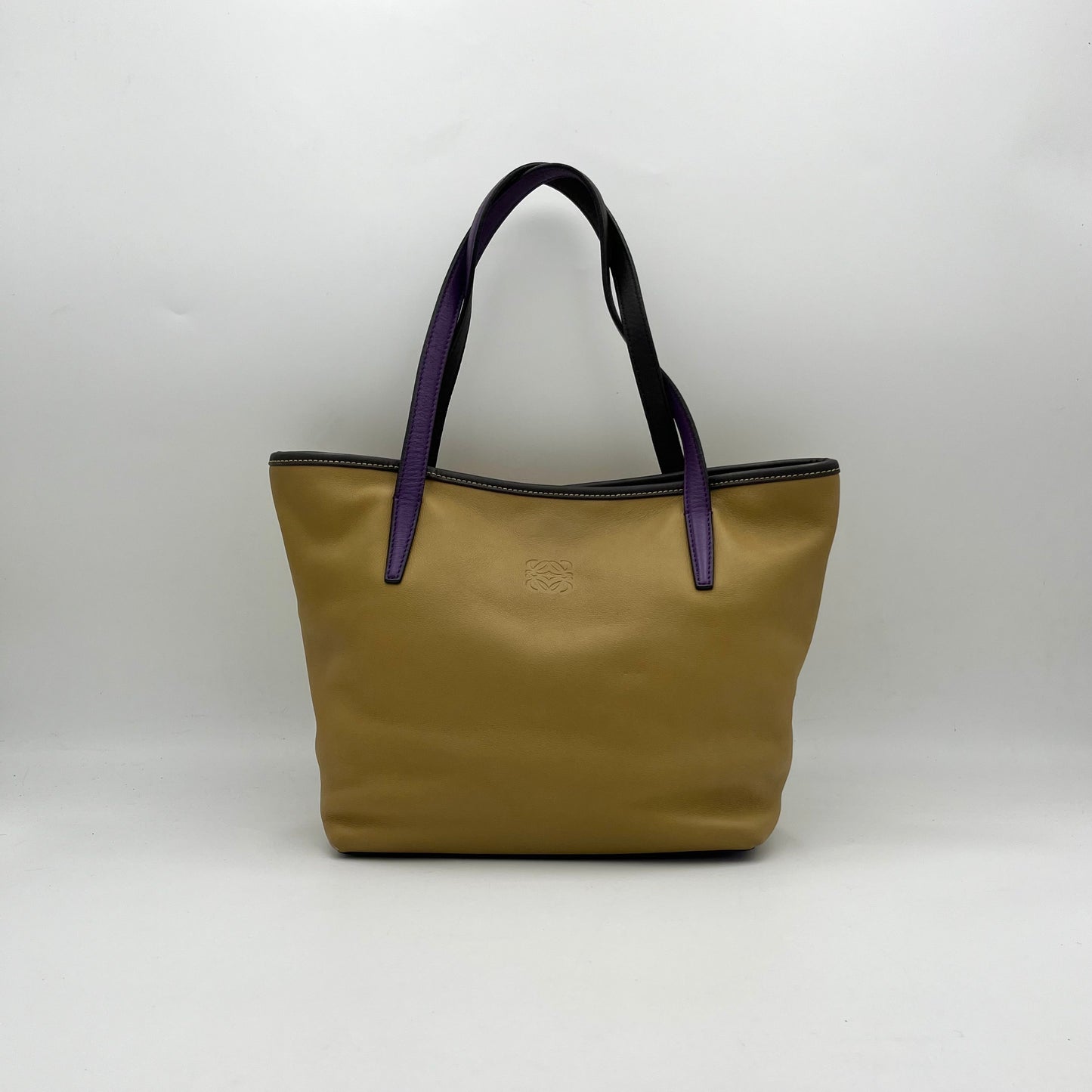 Loewe Brown Anagam Leather Tricolor Tote Bag