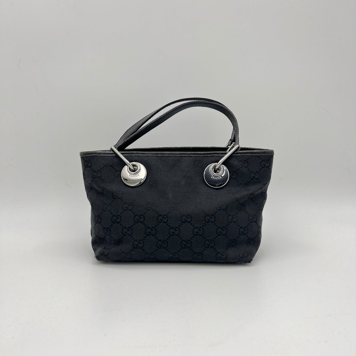 Gucci Black Monogram Canvas and Leather Mini Eclipse Tote