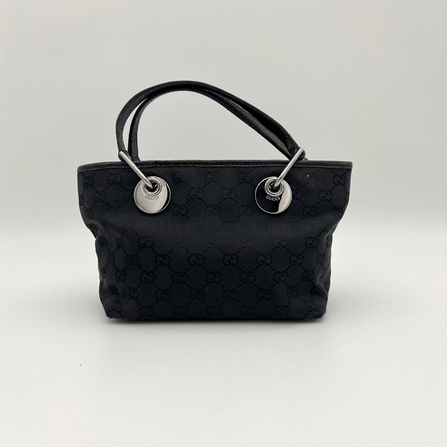 Gucci Black Monogram Canvas and Leather Mini Eclipse Tote