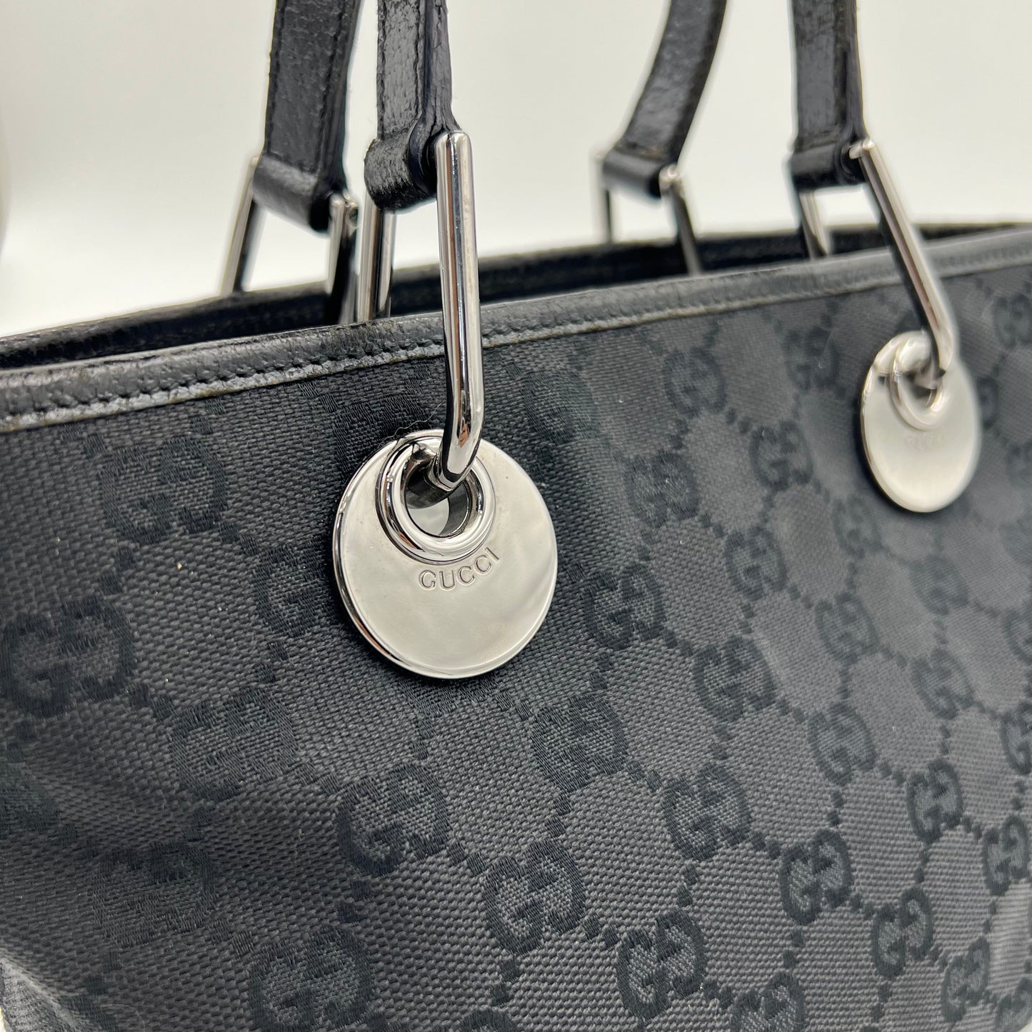 Gucci Black Monogram Canvas and Leather Mini Eclipse Tote