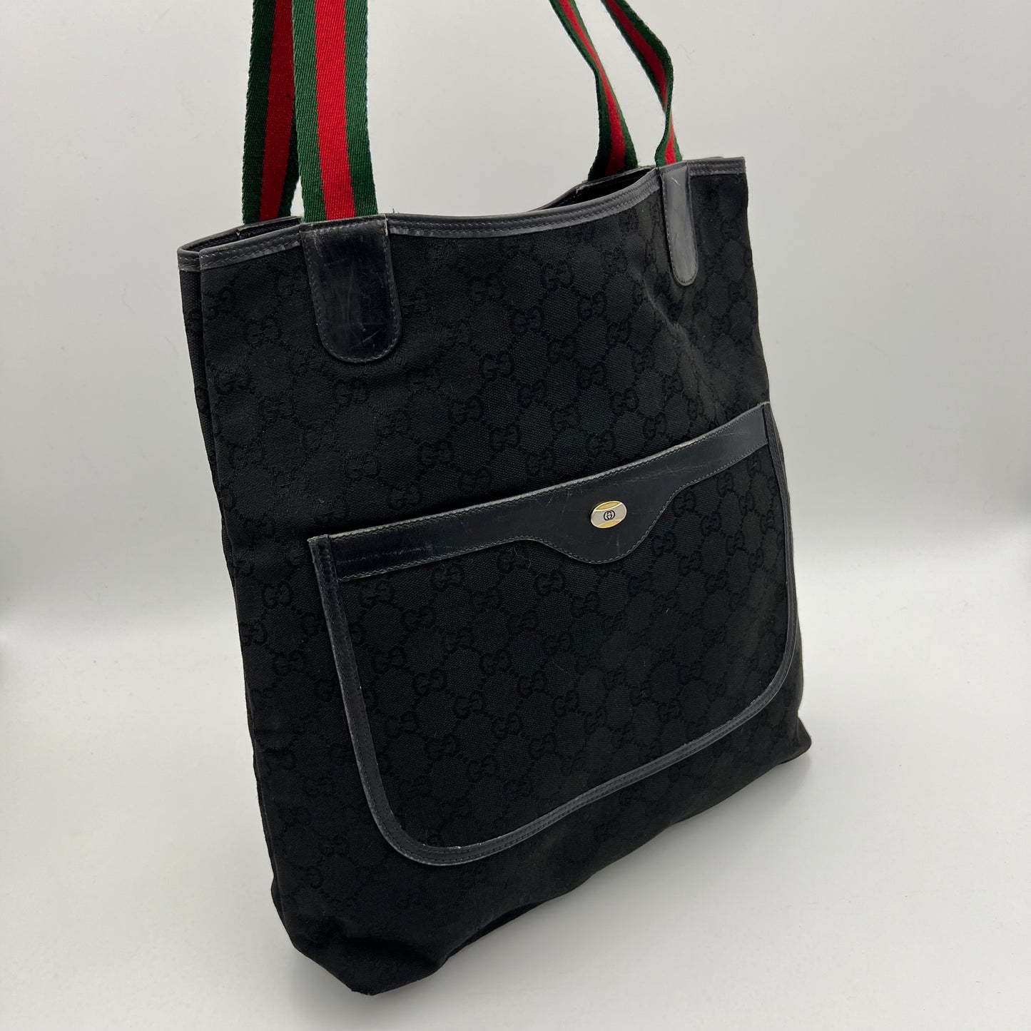 Gucci Black Monogram Canvas Sherryline Tote