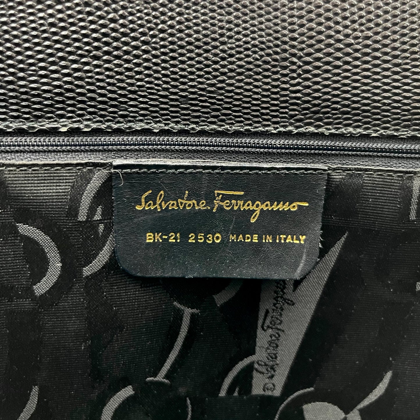 Salvatore Ferragamo Black Leather Vara Tote