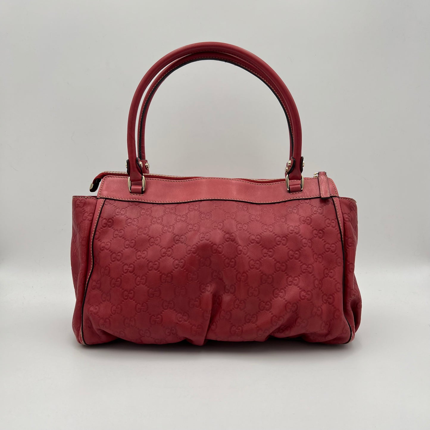 Gucci Red Guccissima Leather Abbey D-Ring Tote